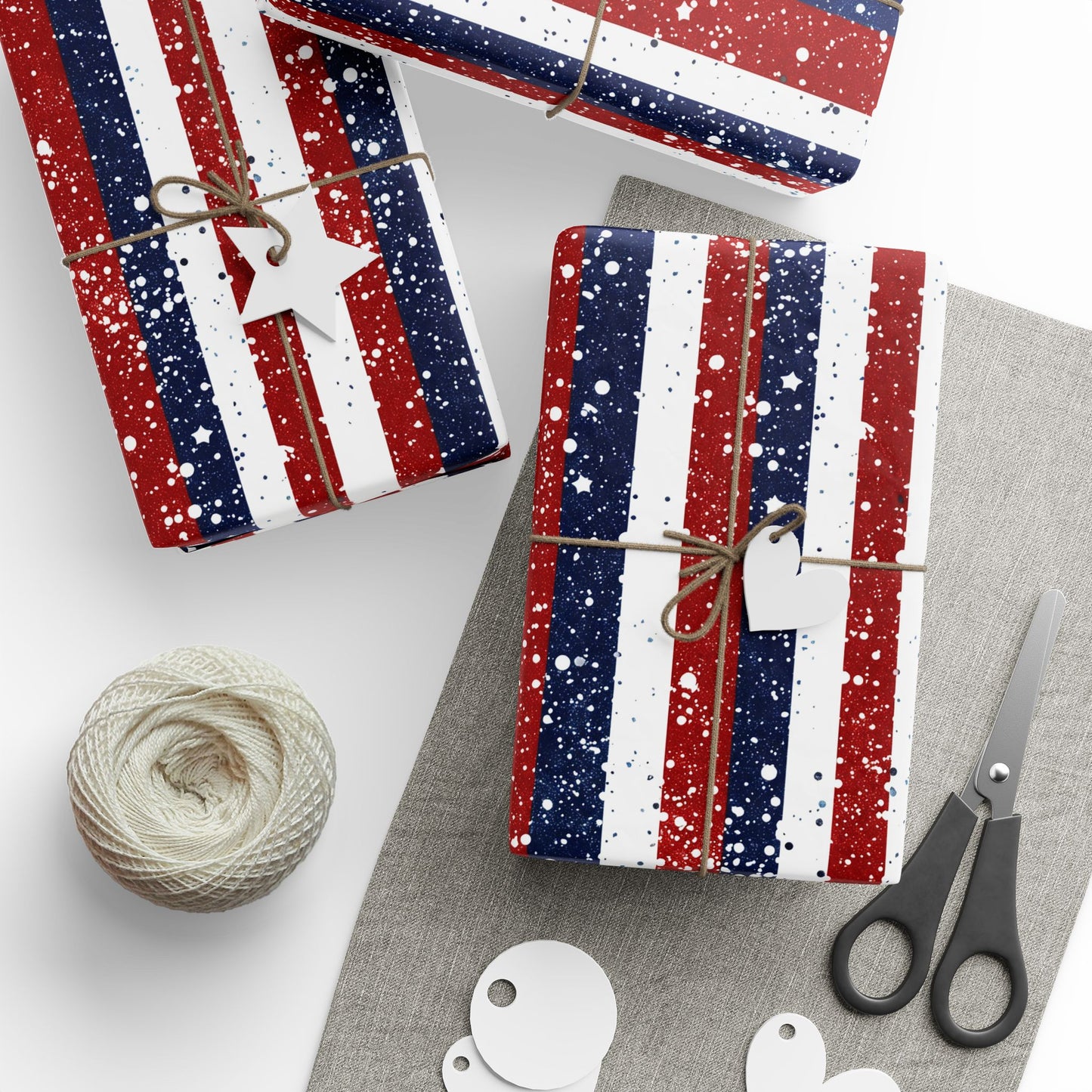 Patriotic Wrapping Paper for Holidays - Festive Gift Wrap, Independence Day, Memorial Day, Birthday, All Occasions
