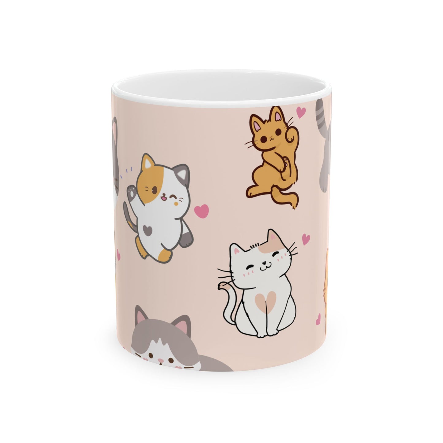 Cute Cat Lover Ceramic Mug - Adorable Animal Design for Coffee & Tea