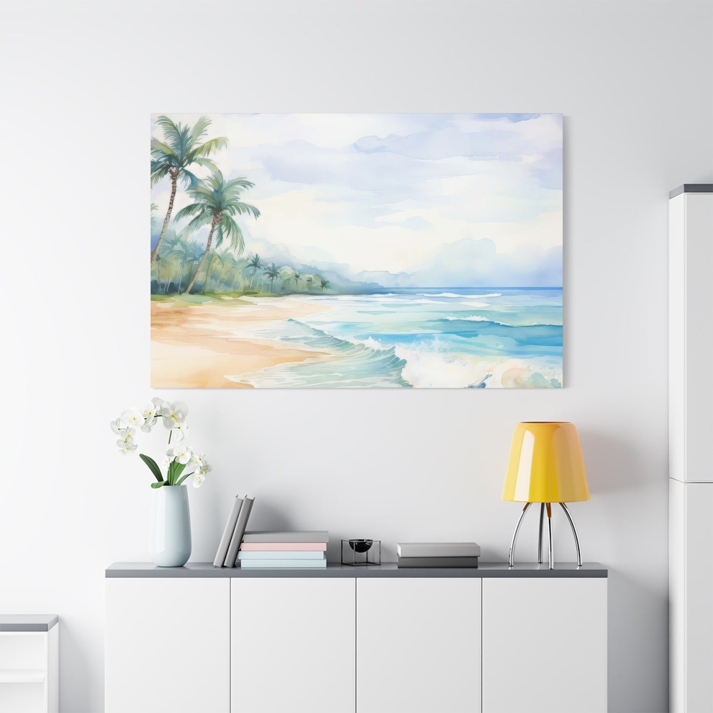 Beach Vibes Wall Art, Coastal Canvas Print, Tropical Decor, Ocean Scene Artwork, Home Decor, Gift for Beach Lovers, Summer Wall Art
