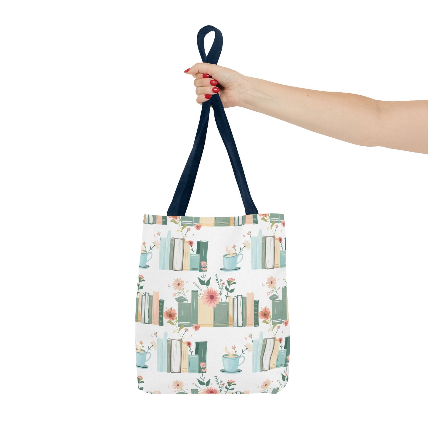 Book Lovers Floral Tote Bag, Eco-Friendly Shopping Bag, Library Tote, Gift for Readers, Canvas Handbag, Botanical Design