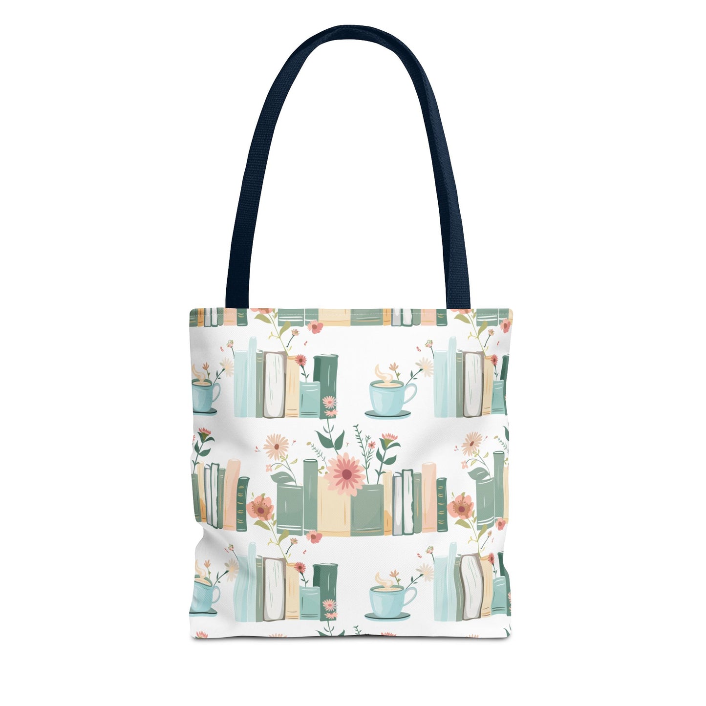 Book Lovers Floral Tote Bag, Eco-Friendly Shopping Bag, Library Tote, Gift for Readers, Canvas Handbag, Botanical Design