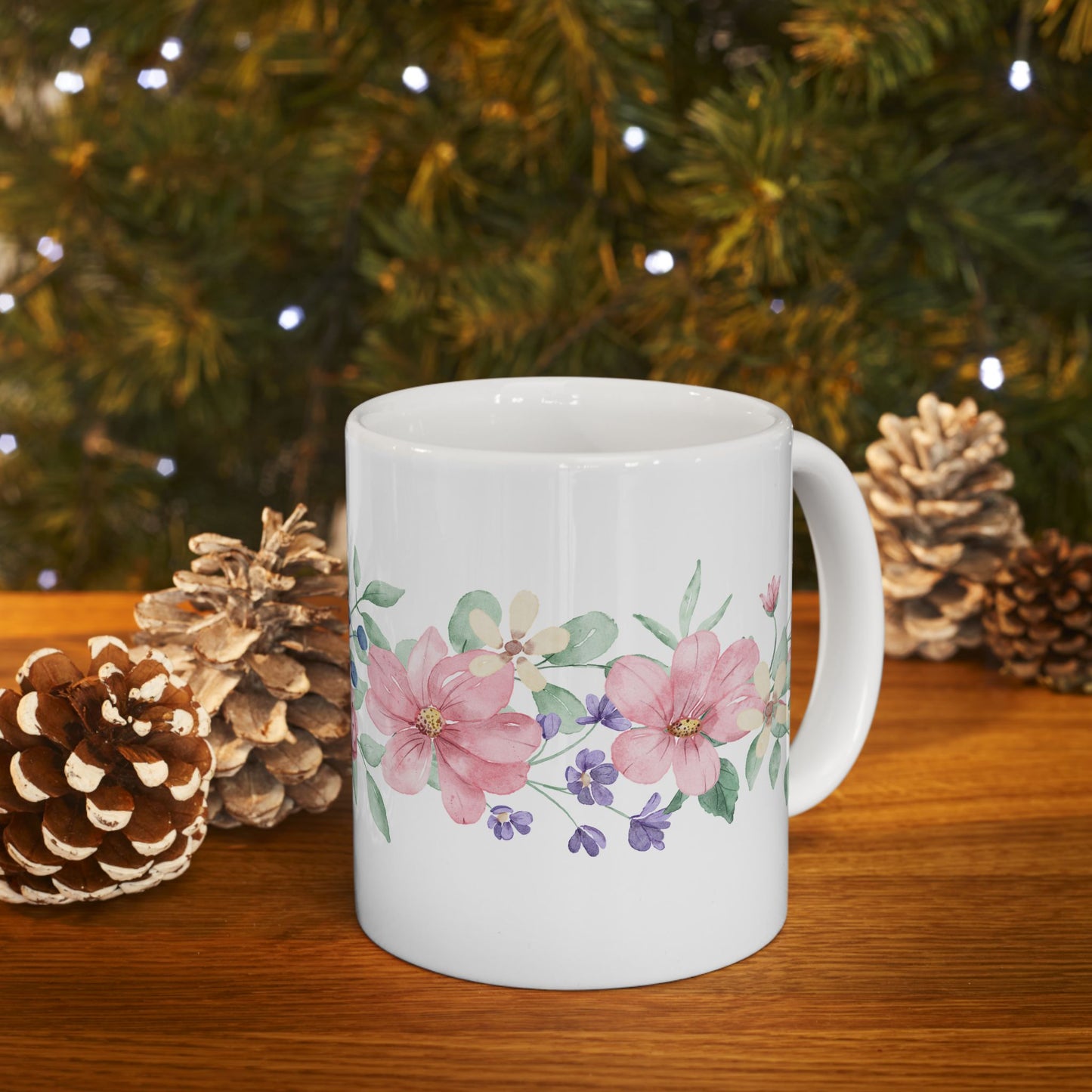 Floral Ceramic Mug - Botanical Coffee Cup, Flower Tea Mug, Gift for Her, Spring Decor, Mother's Day Present