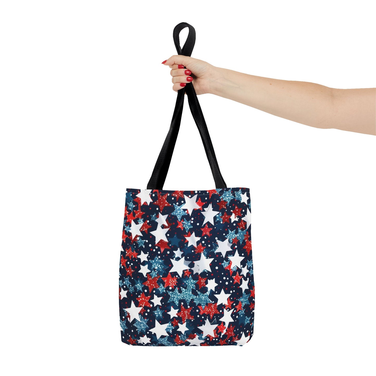 Patriotic Stars Tote Bag, Stylish Grocery Bag, Beach Tote, Gift for Her, USA Flag, Summer Accessory