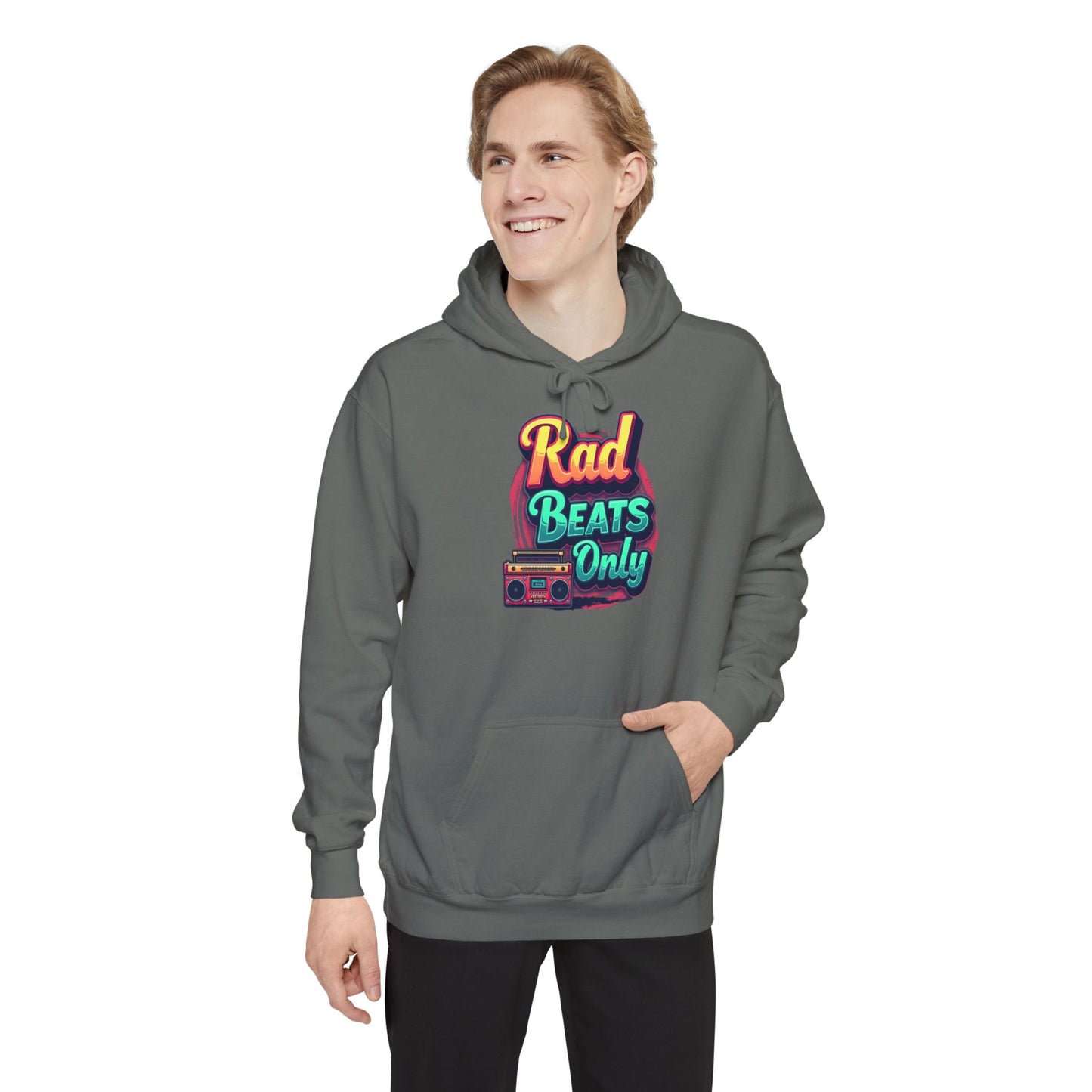 Rad Beats Unisex Hoodie, Music Lover Gift, Fun Retro Apparel, Unique Streetwear, Perfect for Casual Outfits