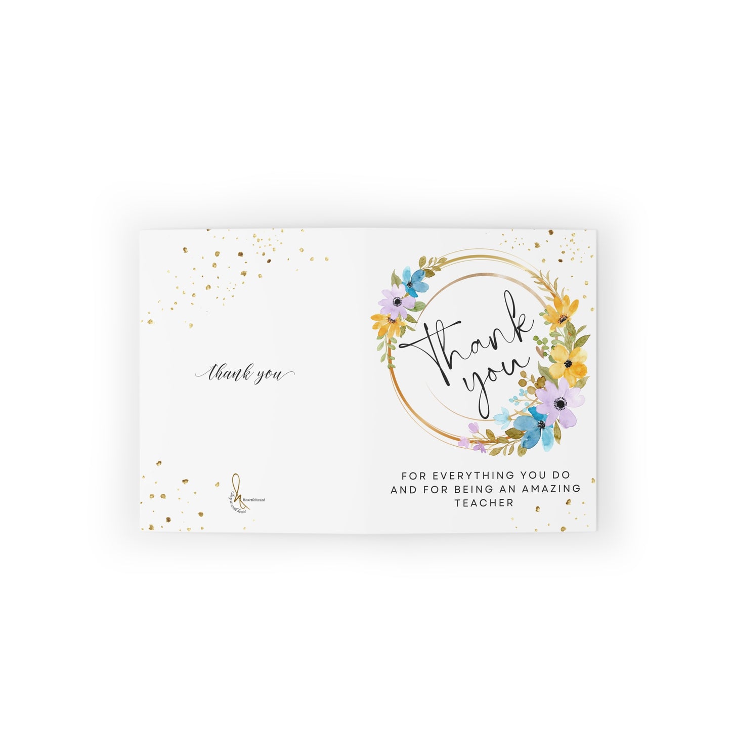 Elegant Thank You Greeting Cards for Teachers, Floral Note Cards, Teacher Appreciation Gifts, Stationery Set, Thank You Cards
