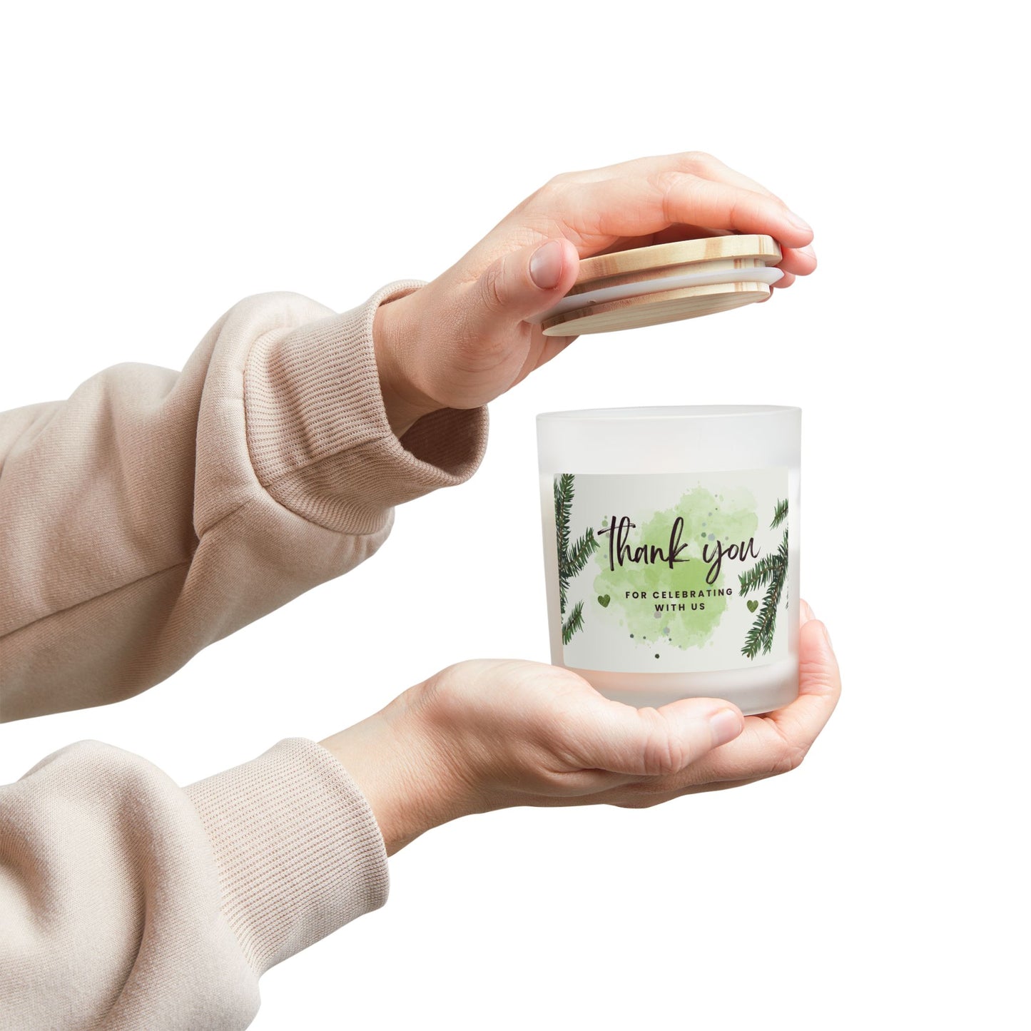 Personalized Thank You Candle - Frosted Glass 11oz