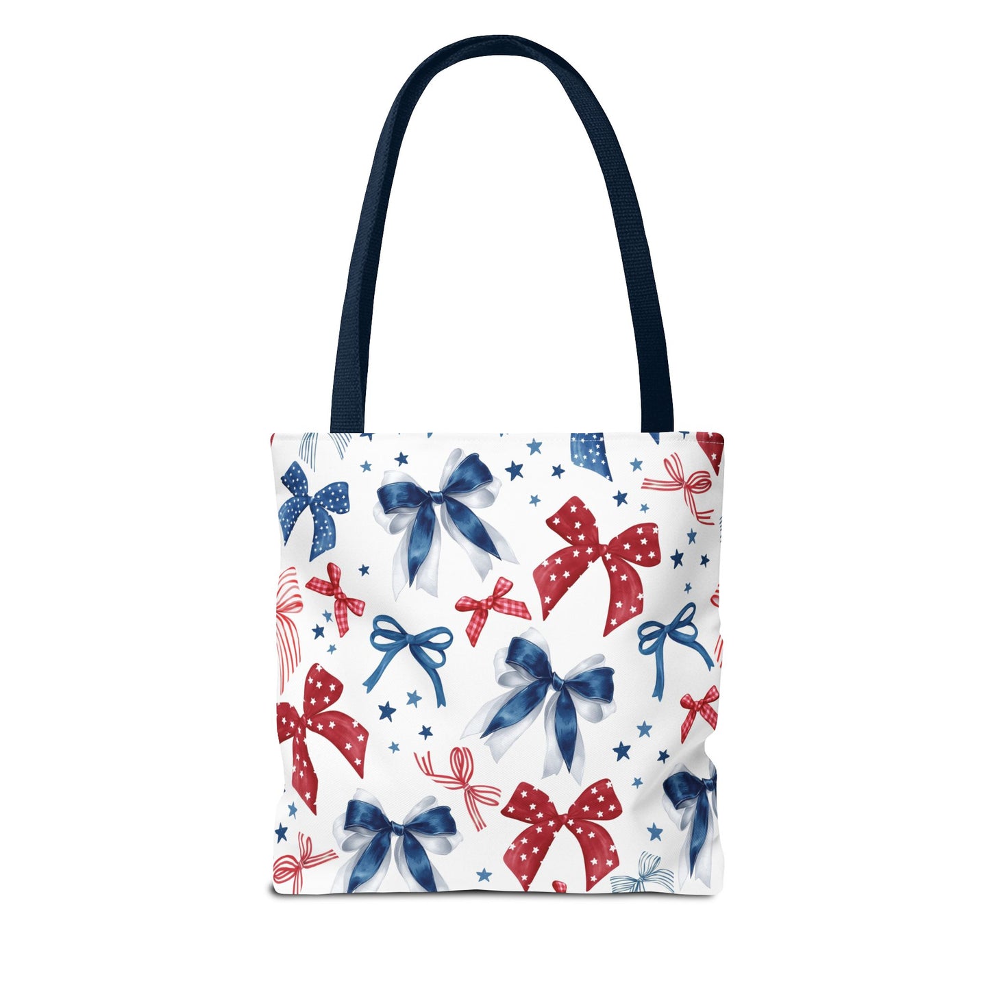 Patriotic Tote Bag with Bows, Versatile Shopping Bag, Holiday Gift Tote, Stylish All-Purpose Bag, Independence Day Accessory, Gift for Her