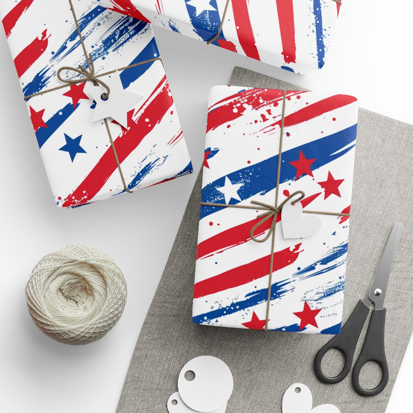 Patriotic Wrapping Paper - Celebratory Gift Wrap for Independence Day, Memorial Day, Veterans Day, Party Supplies, USA Decor