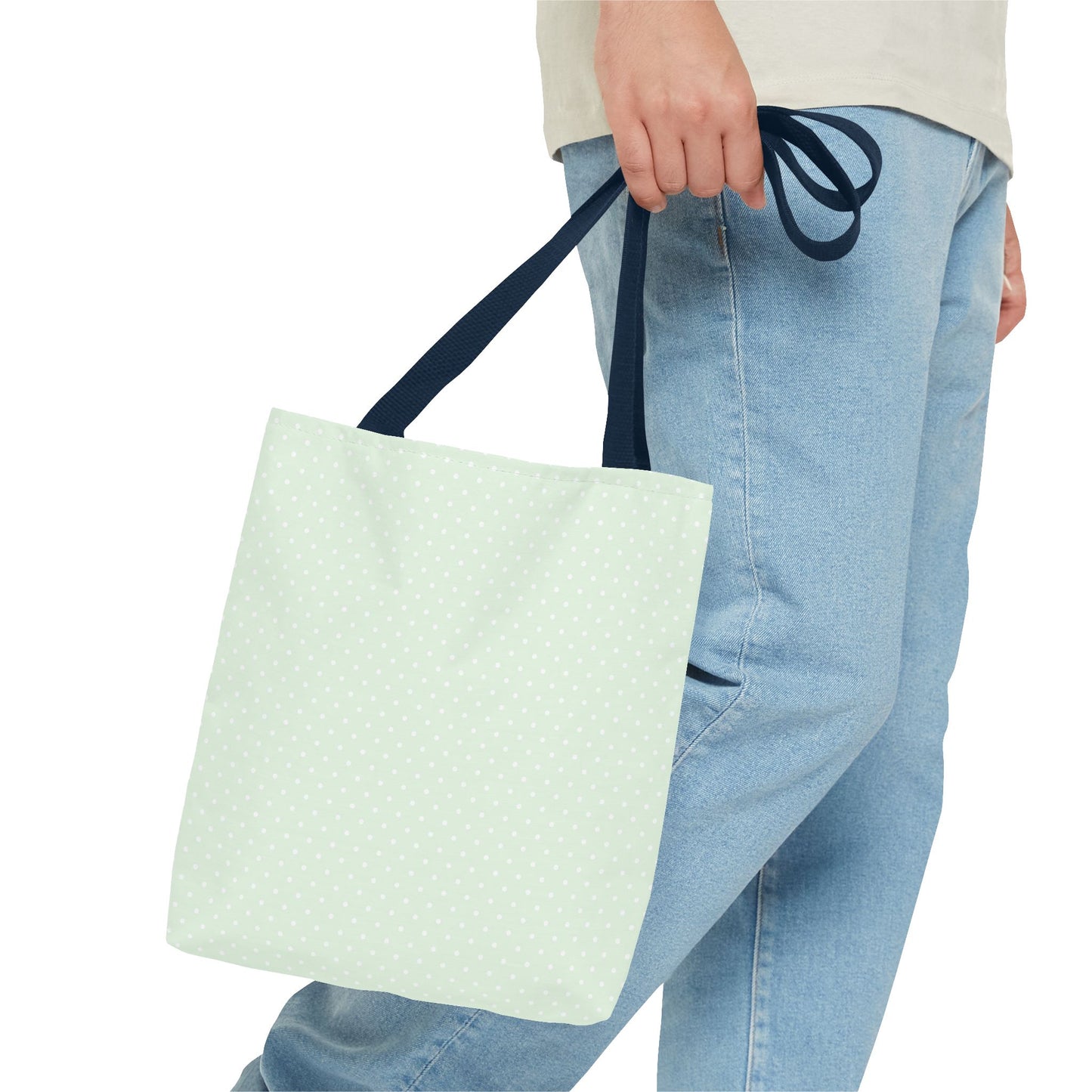 Mint Polka Dot Tote Bag | Stylish Eco-Friendly Day Bag, Beach Tote, Shopping Bag, Gift for Her, Everyday Purse