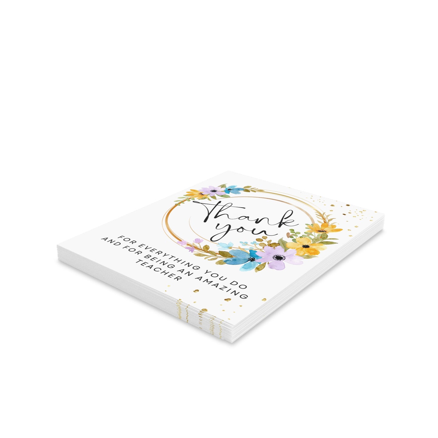 Elegant Thank You Greeting Cards for Teachers, Floral Note Cards, Teacher Appreciation Gifts, Stationery Set, Thank You Cards