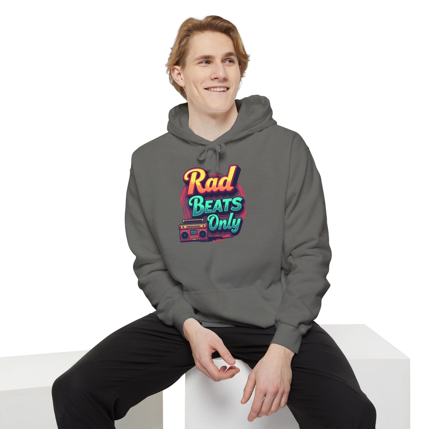 Rad Beats Unisex Hoodie, Music Lover Gift, Fun Retro Apparel, Unique Streetwear, Perfect for Casual Outfits