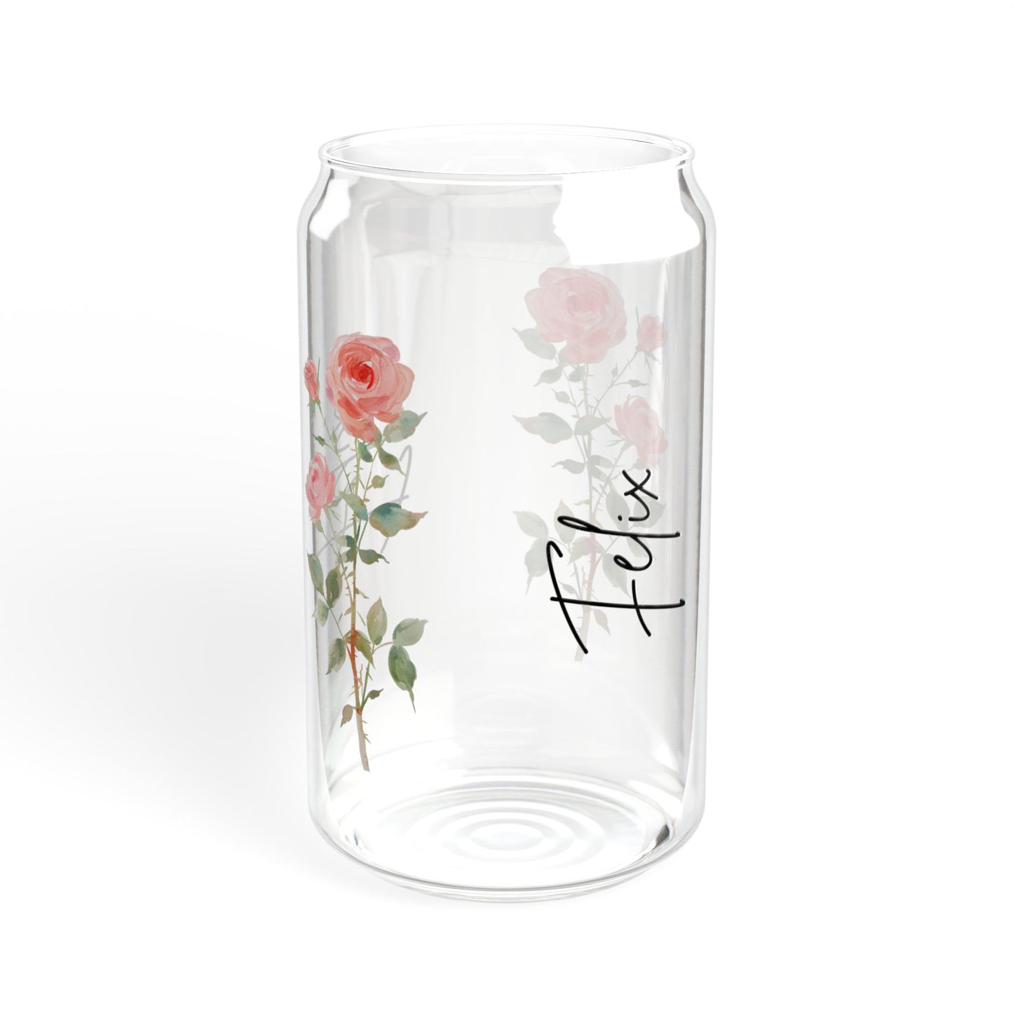 Floral Sipper Glass, 16oz - Perfect for Tea Lovers, Eco-Friendly Drinkware, Summer Picnics, Wedding Gifts, Garden Parties