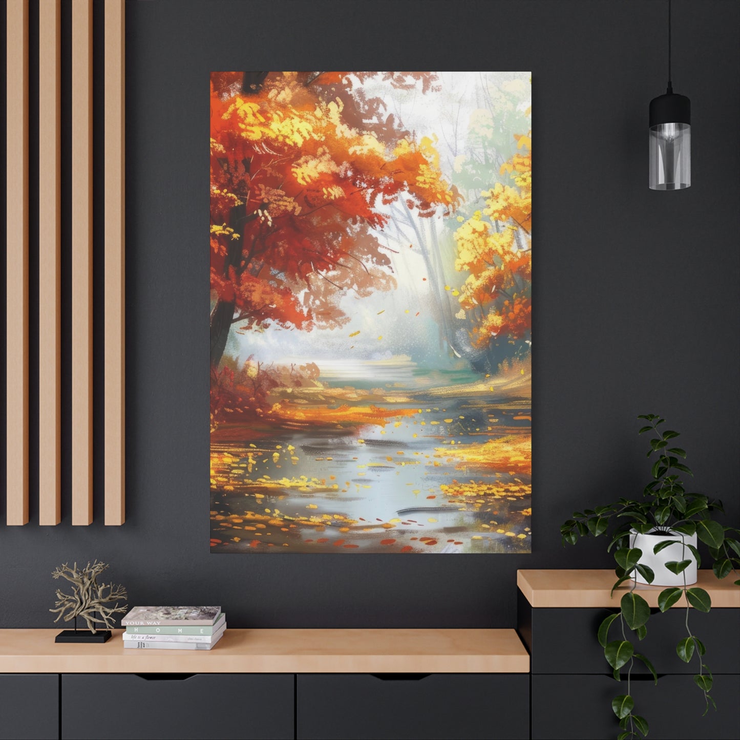 Autumn Serenity Canvas Art, Fall Decor, Nature Wall Art, Seasonal Home Decoration, Cozy Living Room Art