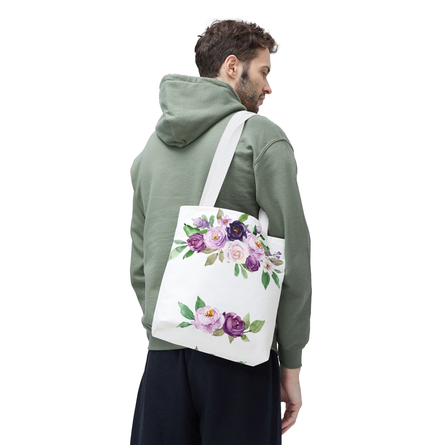 Floral Tote Bag, Stylish Market Bag, Spring Gift, Eco-Friendly Shopping Bag, Flower Print, Birthday Present, Lightweight Carryall