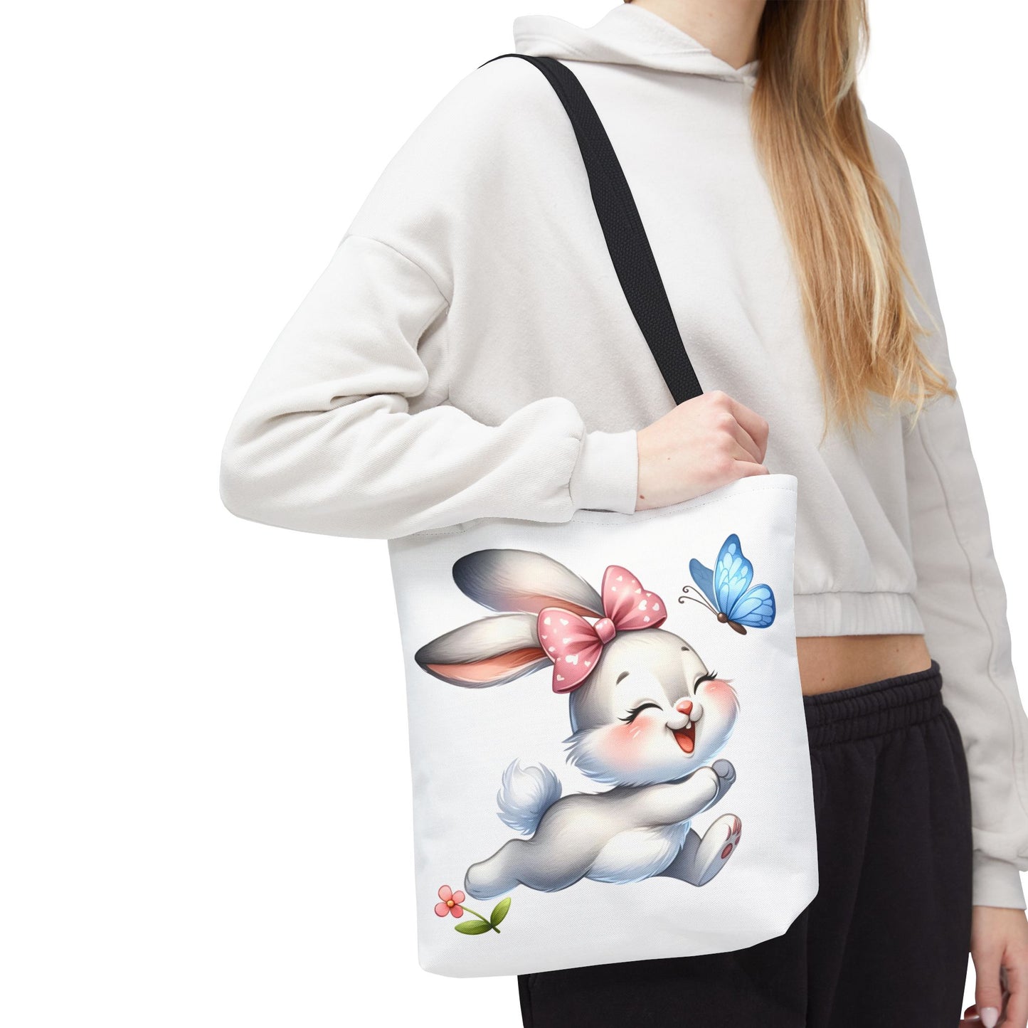 Cute Bunny Tote Bag - Stylish, Practical, Spring Decor, Easter Gift, Floral Shopping