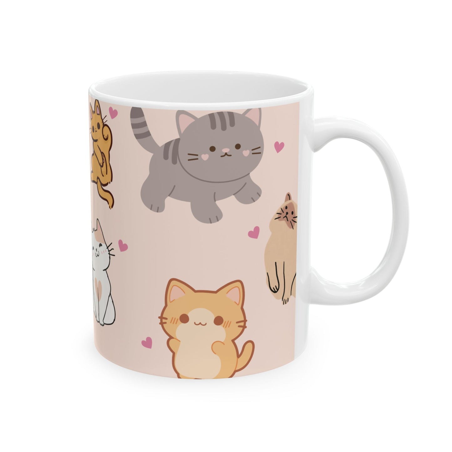 Cute Cat Lover Ceramic Mug - Adorable Animal Design for Coffee & Tea