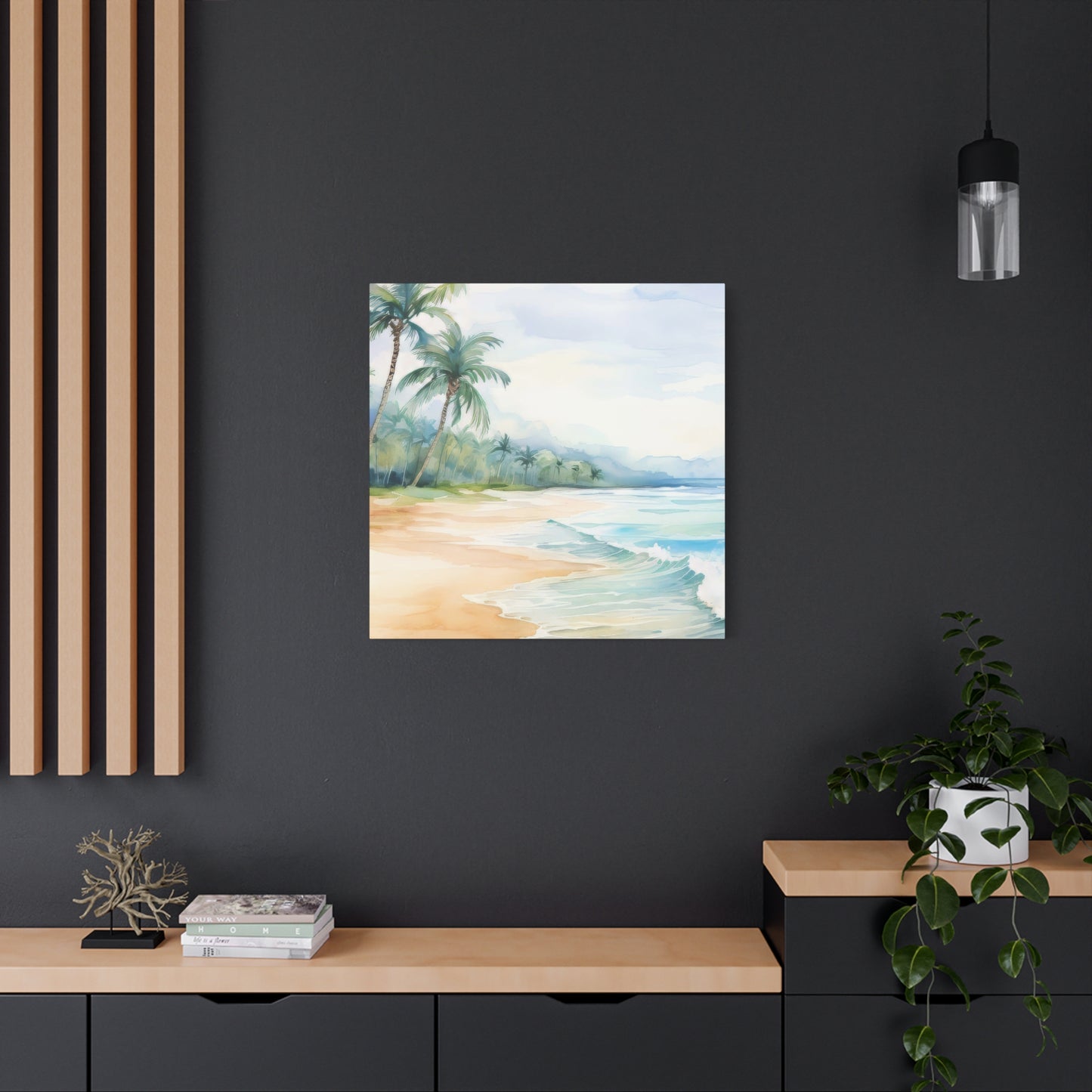 Beach Vibes Wall Art, Coastal Canvas Print, Tropical Decor, Ocean Scene Artwork, Home Decor, Gift for Beach Lovers, Summer Wall Art