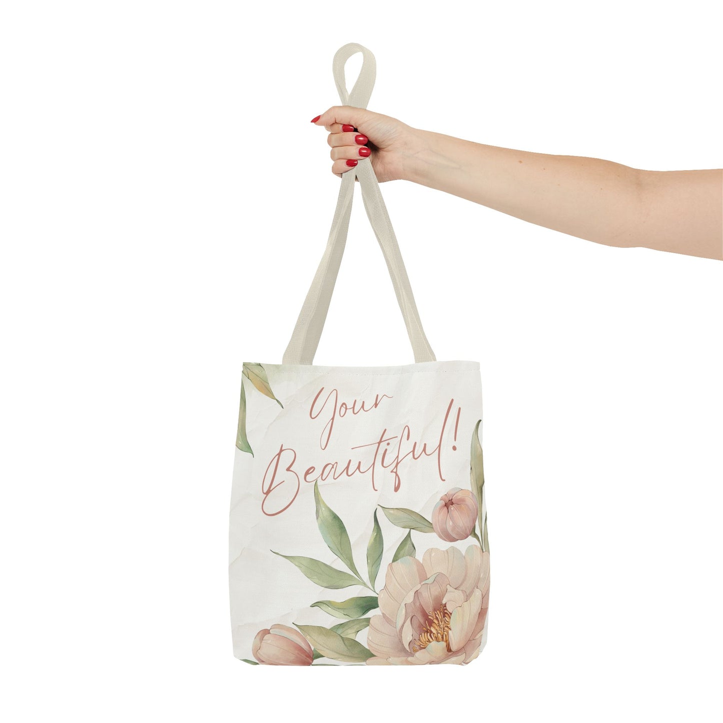 Your Beautiful Floral Tote Bag, Inspirational Tote, Eco-Friendly Tote, Gift for Mom, Fashionable Grocery Bag