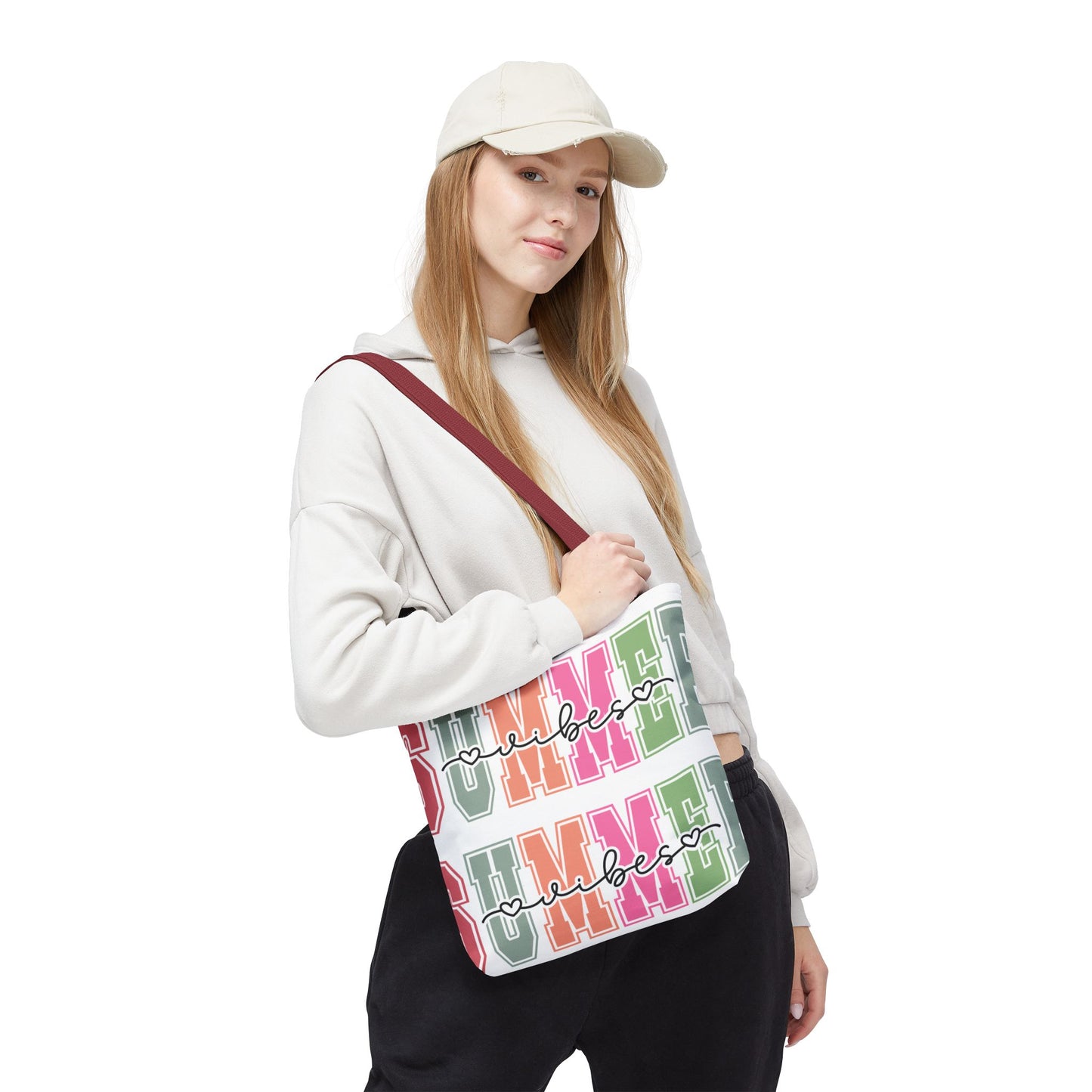 Colorful Summer Vibes Tote Bag, Beach Bag, Shopping Tote, Eco-Friendly Carryall, Vacation Essentials