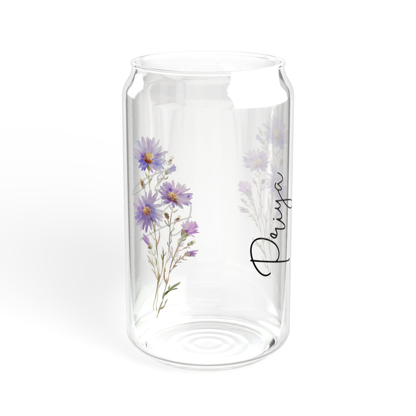 Floral Sipper Glass, 16oz Eco-Friendly Drinkware, Perfect for Garden Parties, Gifts for Nature Lovers, Reusable Water Bottle