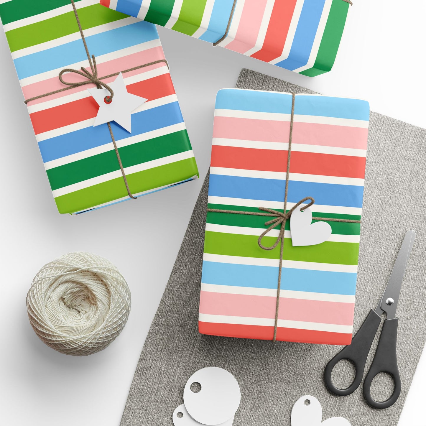 Colorful Striped Wrapping Paper, Gift Wrap for Birthdays, Holidays, Baby Showers, Eco-Friendly, Creative Gifting, Versatile Use