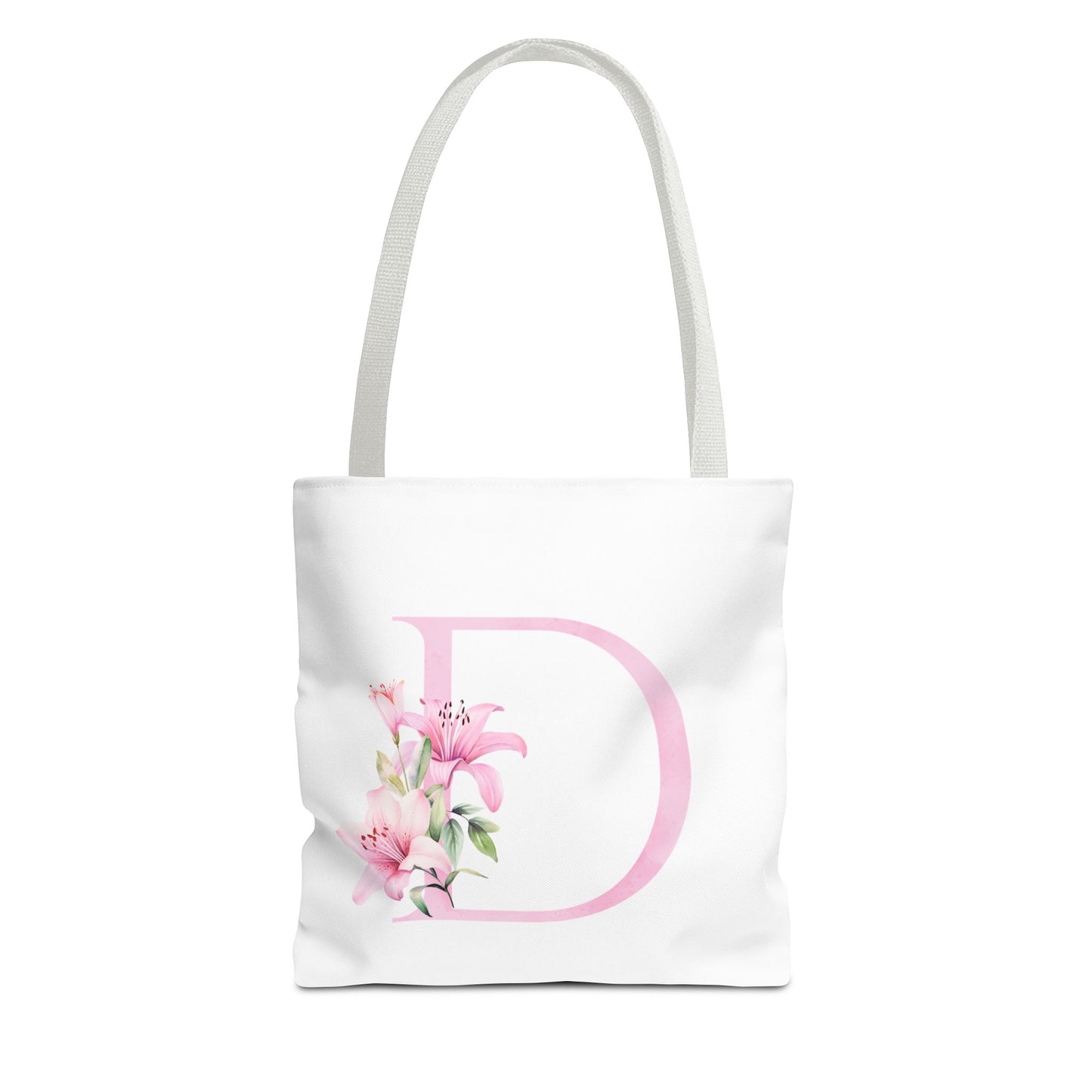 Personalized Floral Tote Bag, Custom Initial Tote, Eco-Friendly Shopping Bag, Gift for Her, Monogrammed Bag