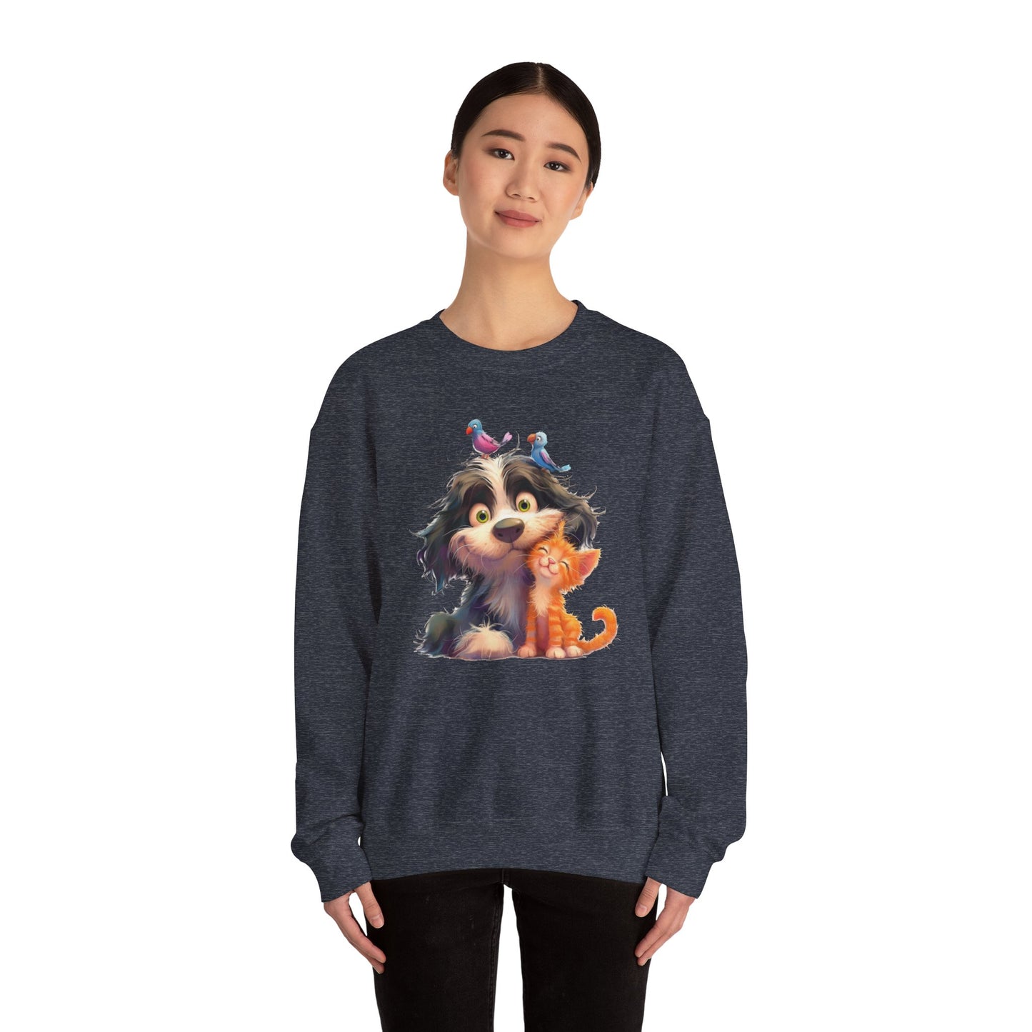 Cozy Pet Lovers Sweatshirt, Cute Animal Crewneck, Gift for Cat Dog Mom, Funny Pet Sweatshirt, Relaxed Fit Unisex Top