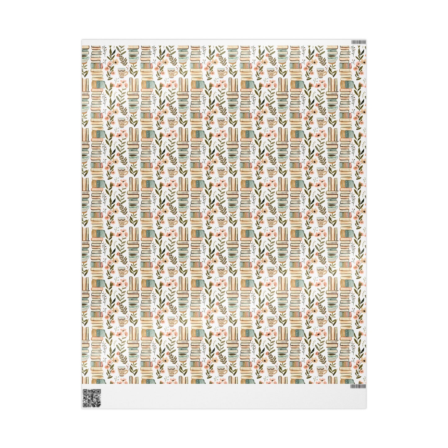 Whimsical Book-Themed Wrapping Paper, Floral Gift Wrap, Eco-Friendly Packaging, Book Lovers Gift, Literary Decor, Birthday Wrapping