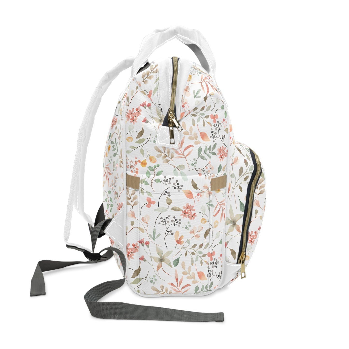 Floral Multifunctional Diaper Backpack - Stylish Baby Bag, Mom Must-Have, Travel-Friendly, Perfect Gift for New Parents
