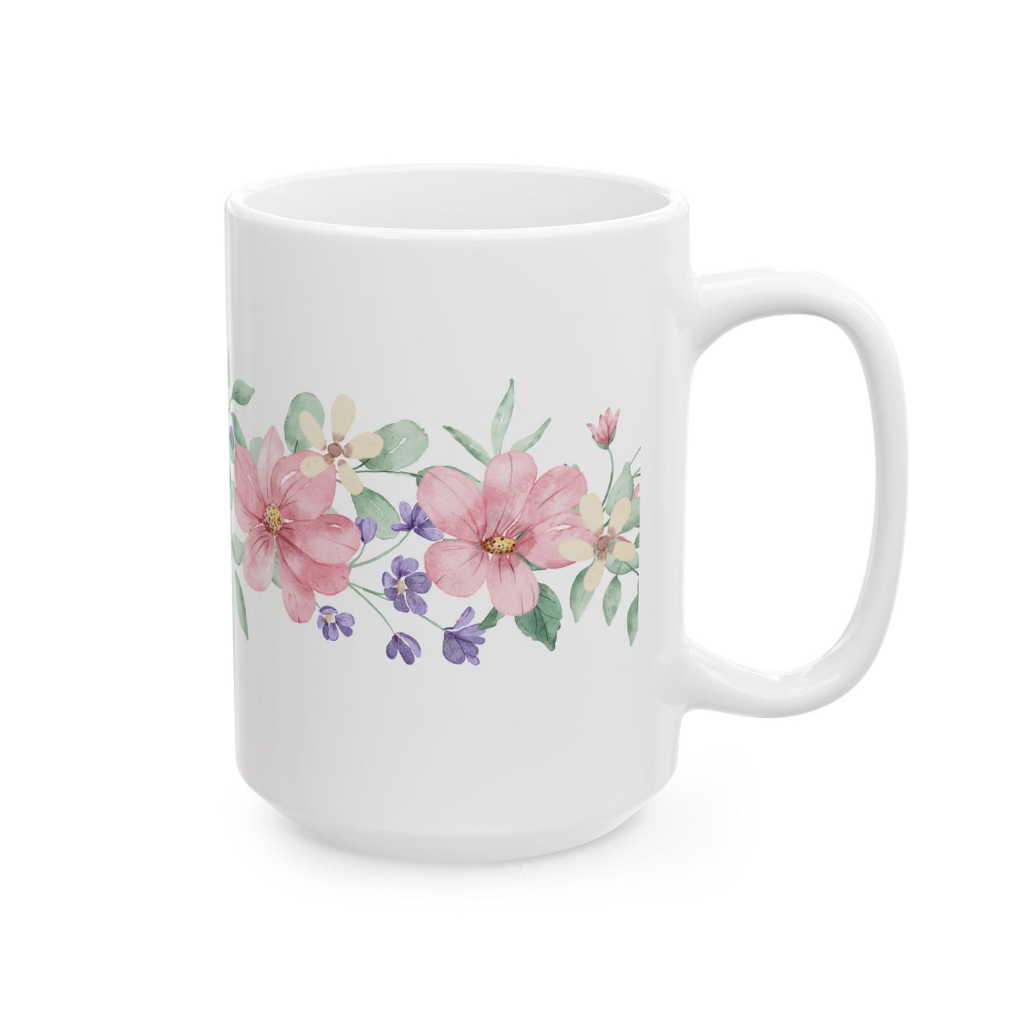 Floral Ceramic Mug - Botanical Coffee Cup, Flower Tea Mug, Gift for Her, Spring Decor, Mother's Day Present