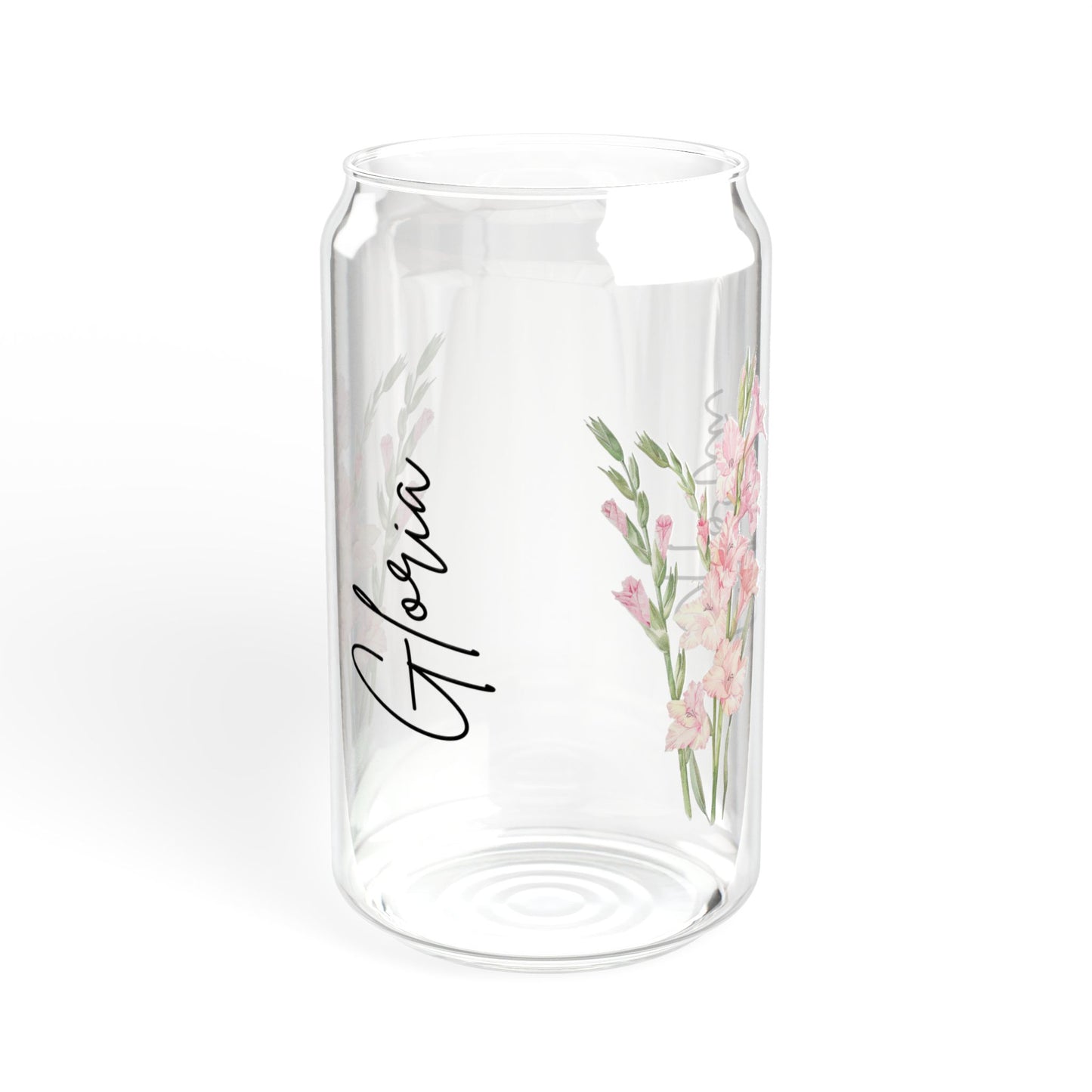 Floral Sipper Glass, Personalized Drinkware, Eco-friendly Beverage Container, Gift for Her, Summer Coolers, Wedding Favors, Floral Decor