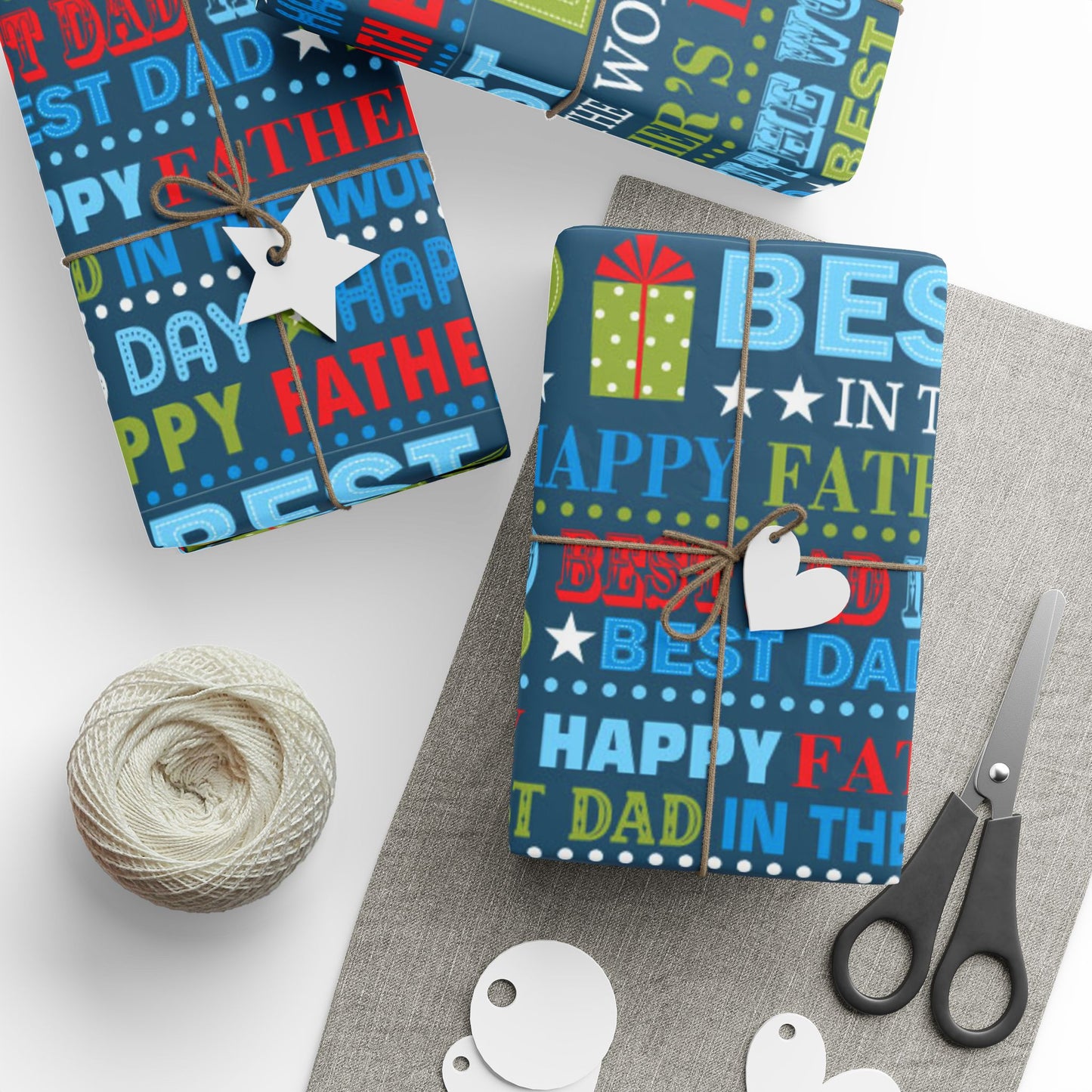 Father's Day Wrapping Paper, Festive Gift Wrap for Dads, Birthday Wrapping Paper, Best Dad Gift Wrap, Male Birthday Celebration