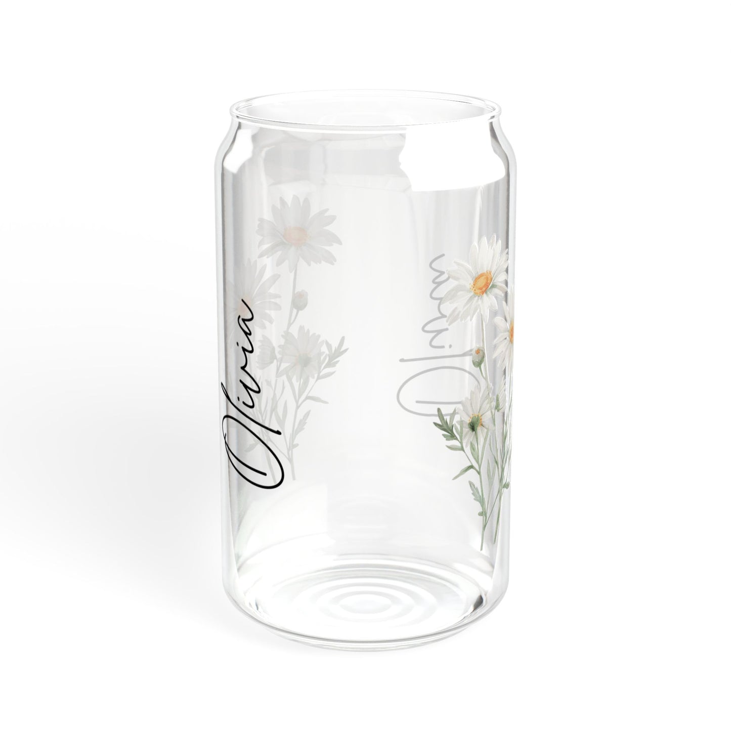Floral Sipper Glass, 16oz - Personalized Drinkware for Eco-Friendly Sipping, Ideal Gift for Birthdays, Weddings, and Parties