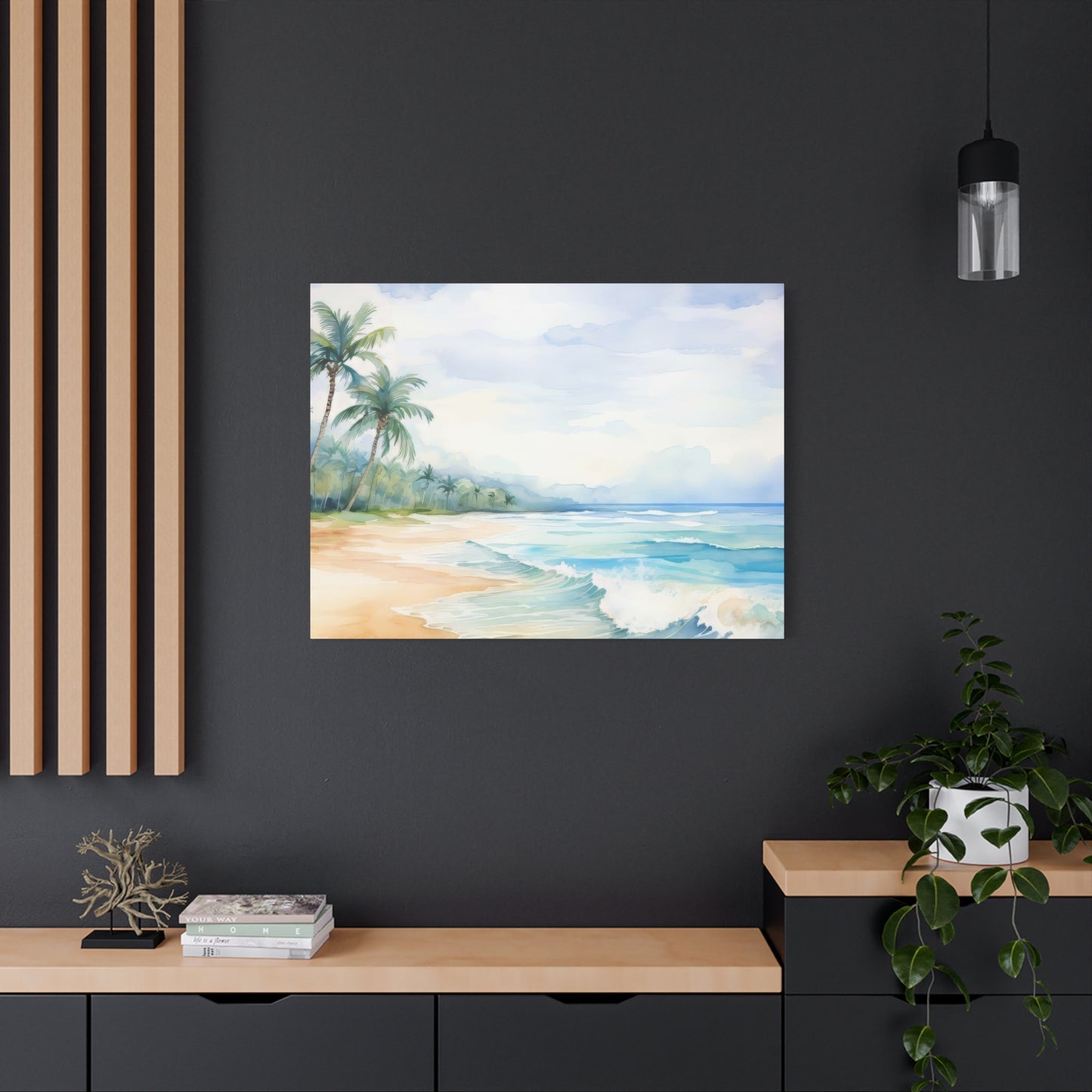 Beach Vibes Wall Art, Coastal Canvas Print, Tropical Decor, Ocean Scene Artwork, Home Decor, Gift for Beach Lovers, Summer Wall Art