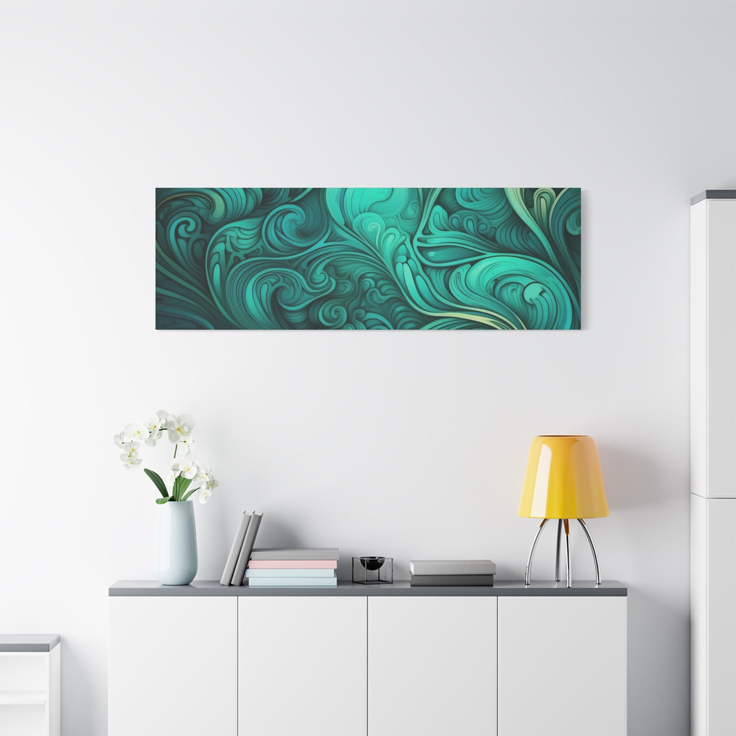 Artistic Stretched Canvas Wall Art, Modern Home Décor, Abstract Swirl Design, Living Room Decoration, Unique Gift for Art Lovers