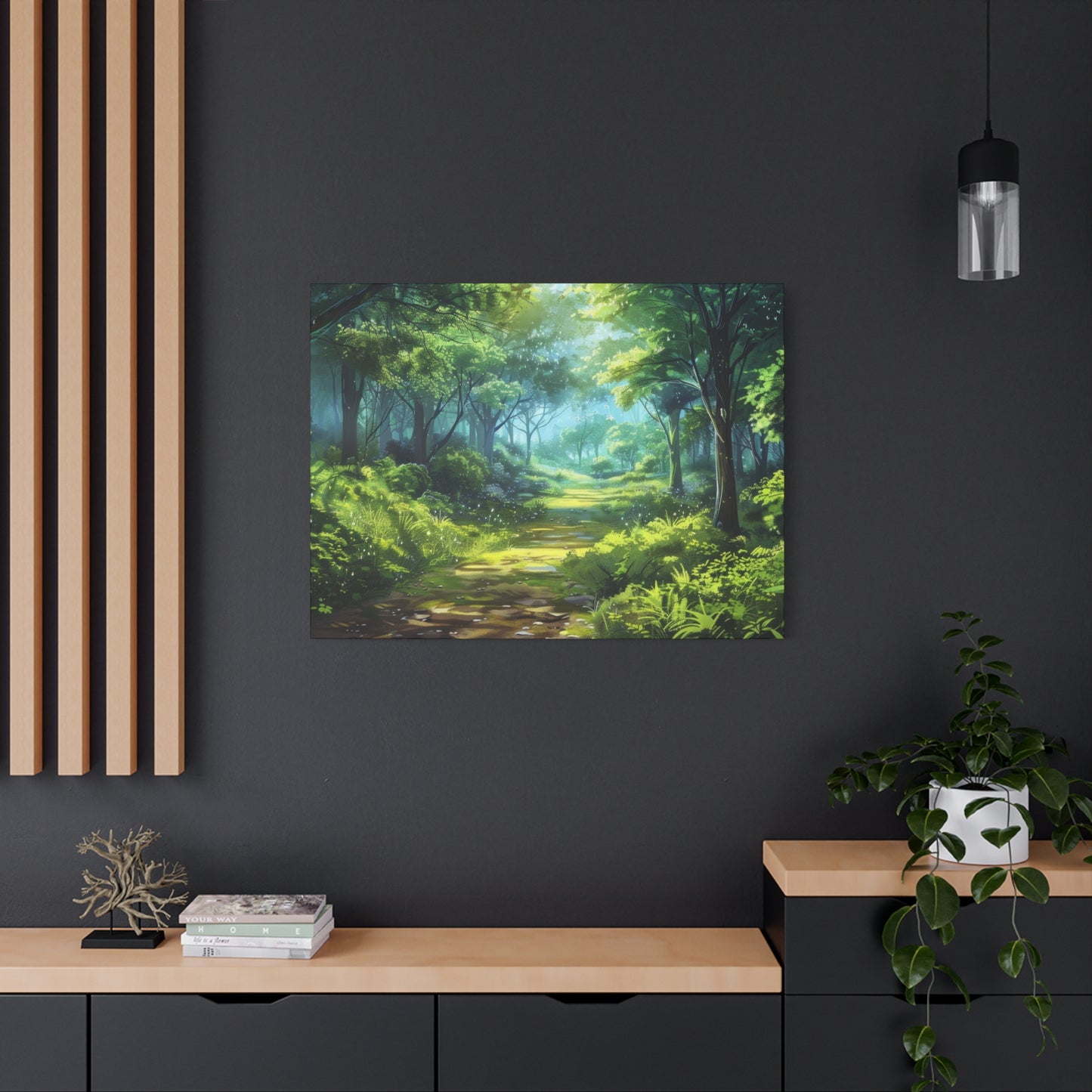 Serene Forest Canvas Print, Nature Wall Art, Home Decor, Gift for Nature Lovers, Eco-Friendly Artwork, Meditation Decoration