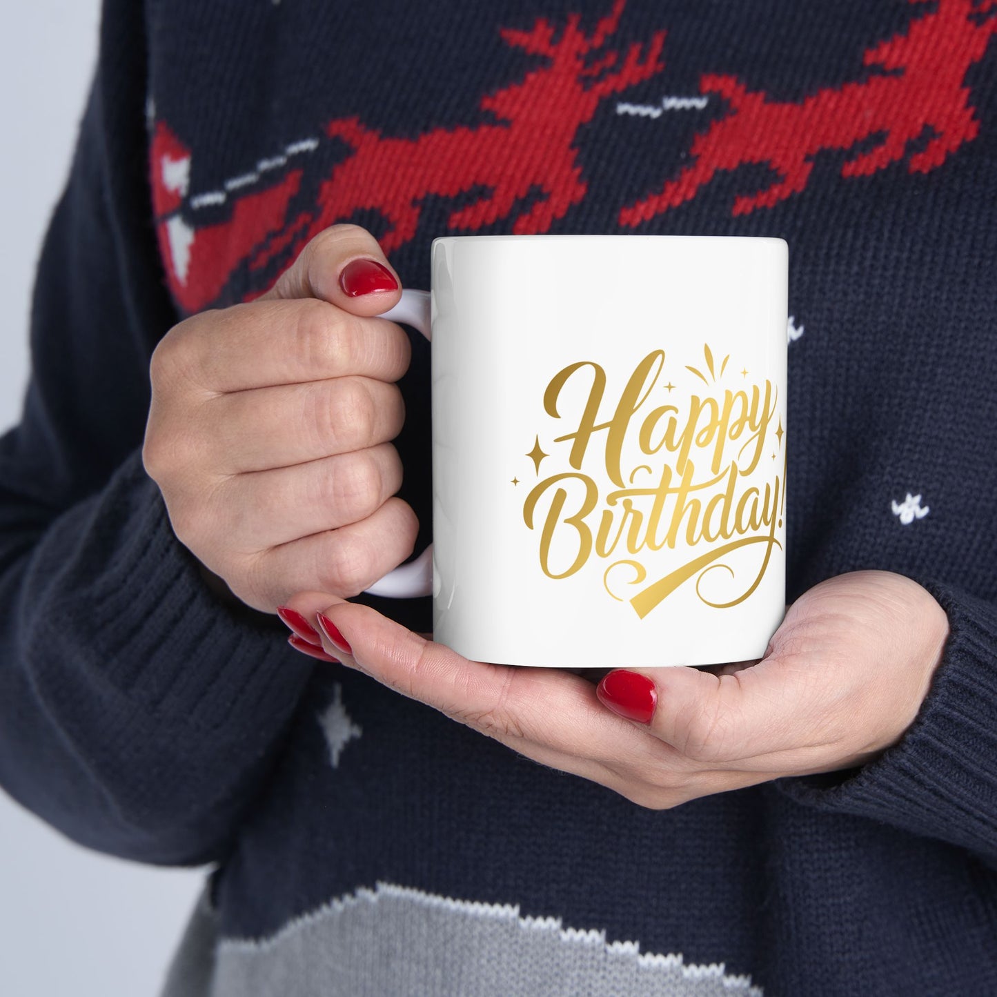 Happy Birthday Teddy Bear Ceramic Mug - 11oz & 15oz