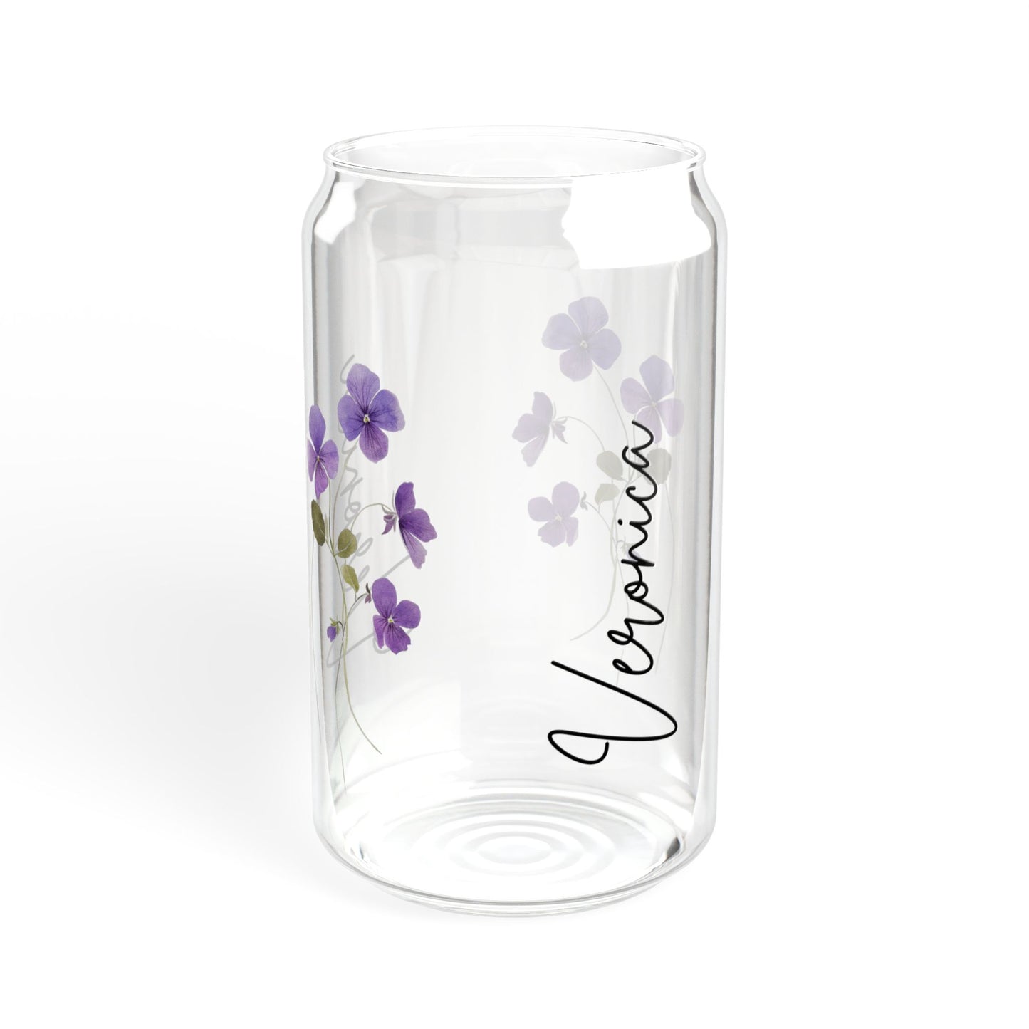Floral Sipper Glass, Personalized Drinkware, Eco-Friendly Straw Tumbler, Perfect for Gifts, Birthday Parties, Summer Picnics, Home Decor