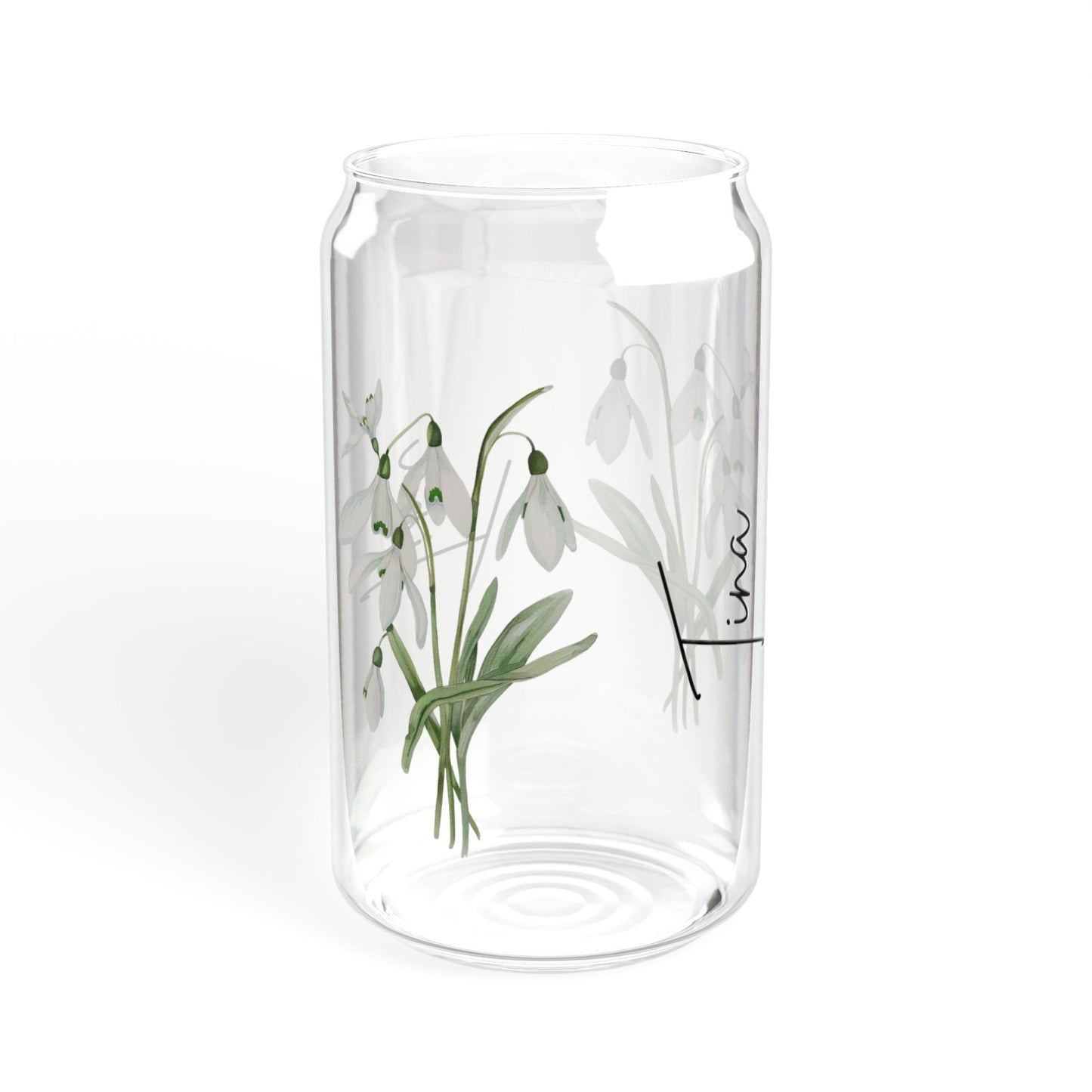 Floral Sipper Glass, 16oz - Eco-Friendly Drinkware for Home, Gifts, Coffee Lovers, Floral Design, Sustainable Glass