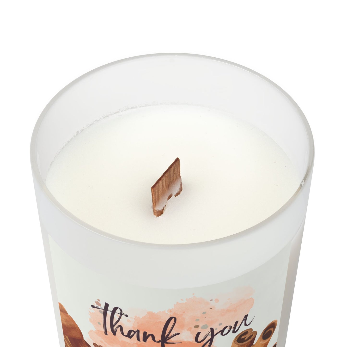 Personalized Thank You Candle - Frosted Glass 11oz