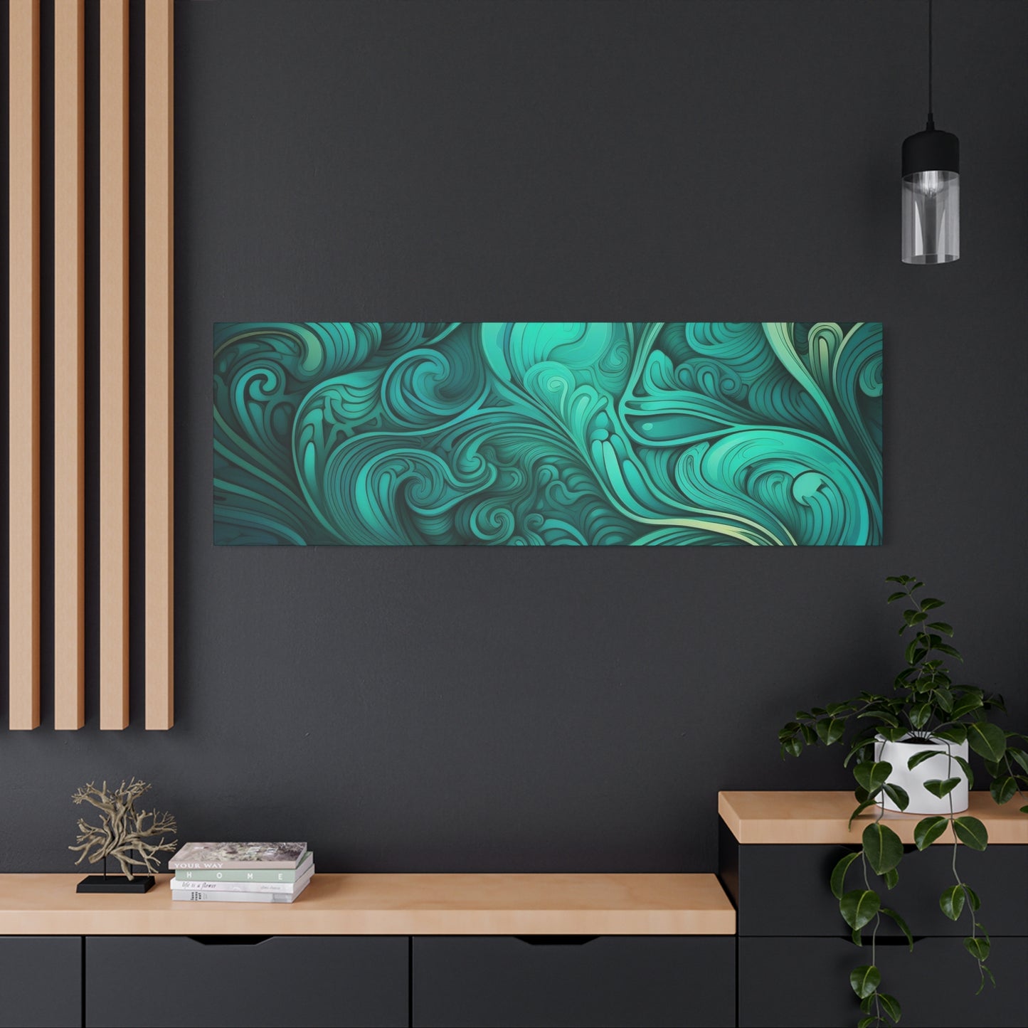 Artistic Stretched Canvas Wall Art, Modern Home Décor, Abstract Swirl Design, Living Room Decoration, Unique Gift for Art Lovers