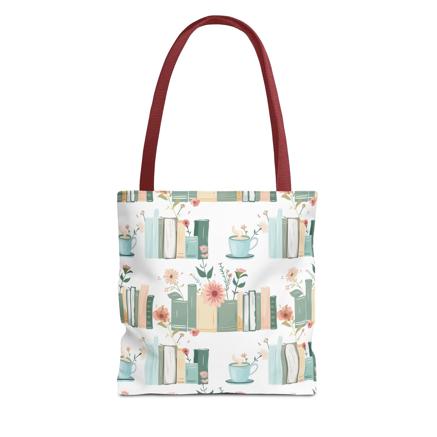 Book Lovers Floral Tote Bag, Eco-Friendly Shopping Bag, Library Tote, Gift for Readers, Canvas Handbag, Botanical Design