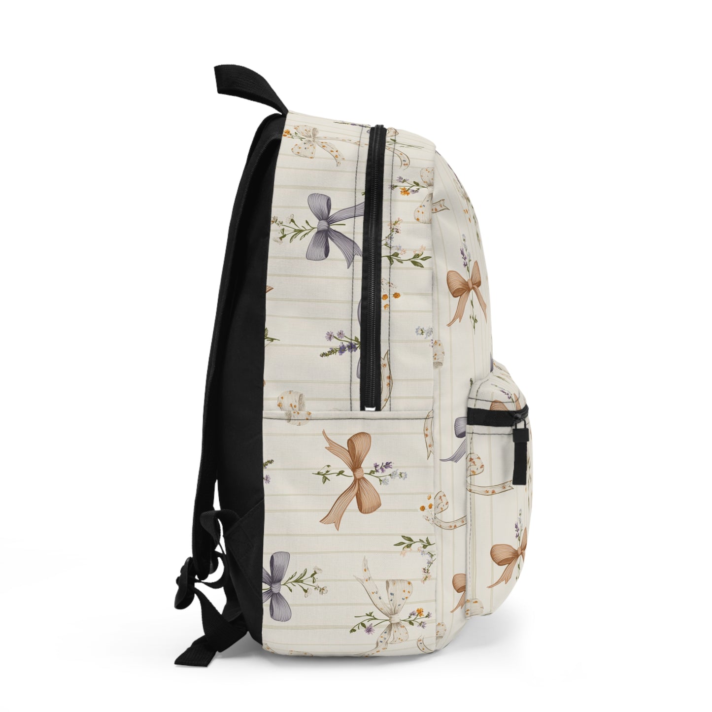 Charming Floral Backpack featuring Bows and Pastel Colors, Ideal for School, Travel, Gifts, Everyday Use, Eco-Friendly