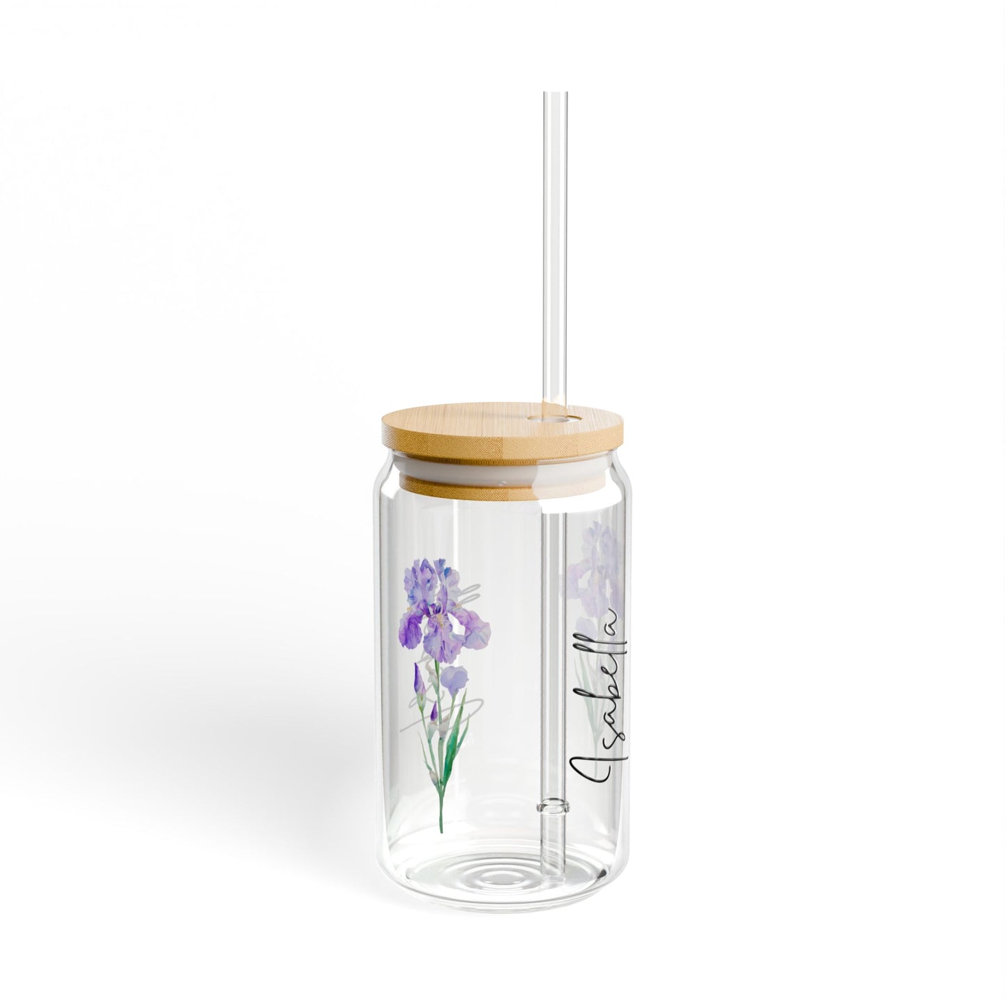 Floral Sipper Glass, Personalized Drinkware, Reusable Straw, Eco-Friendly Mug, Gift for Her, Home Decor, Summer Hydration
