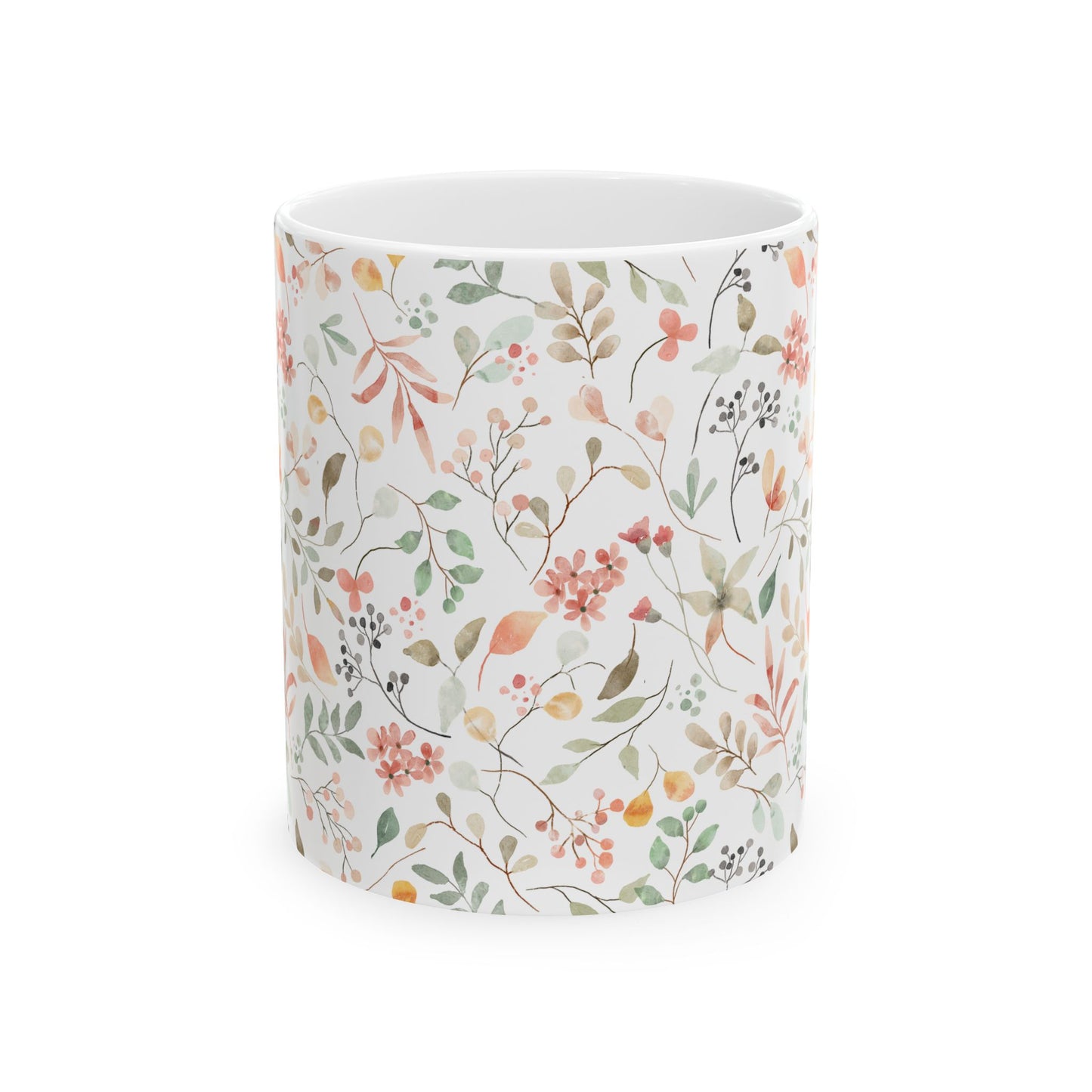 Floral Ceramic Mug - Cozy Coffee Cup, Tea Lover Gift, Home Decor, Housewarming Present, Nature Inspired Drinkware