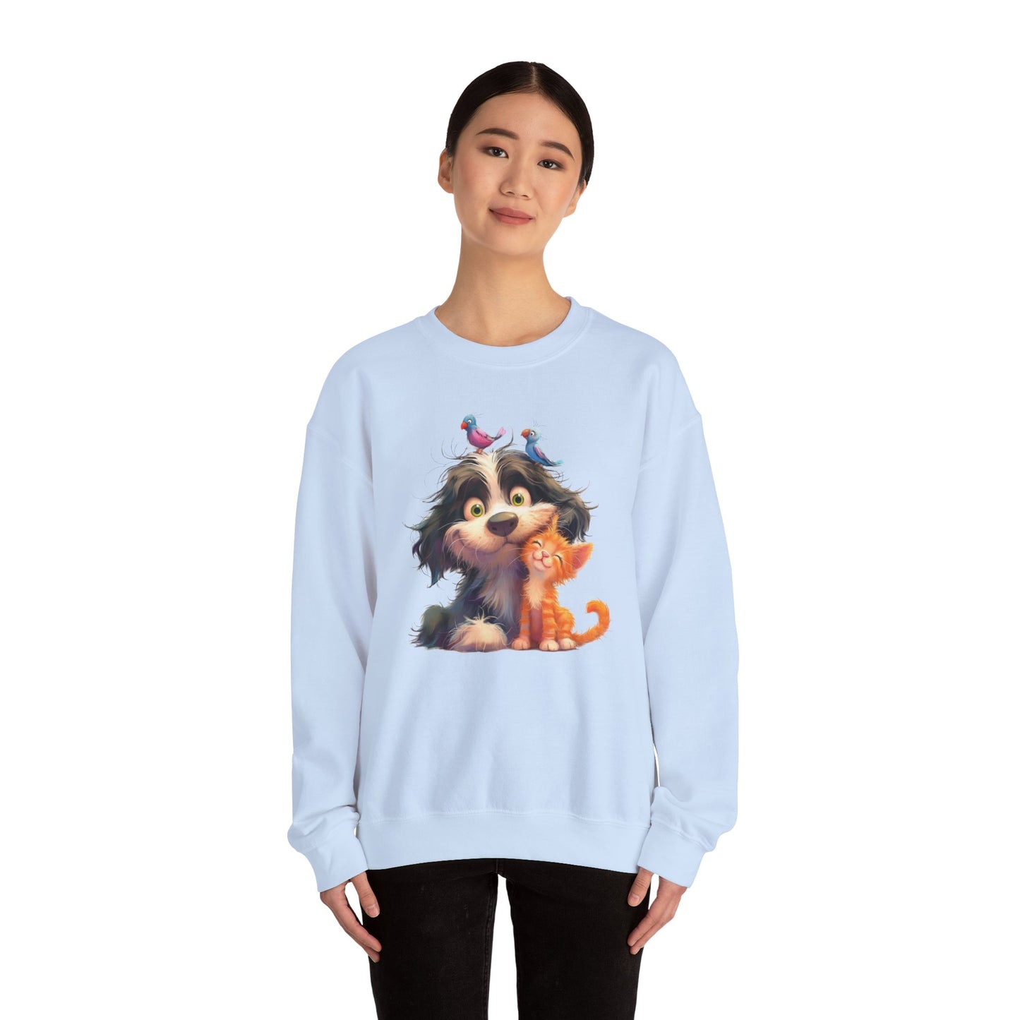 Cozy Pet Lovers Sweatshirt, Cute Animal Crewneck, Gift for Cat Dog Mom, Funny Pet Sweatshirt, Relaxed Fit Unisex Top