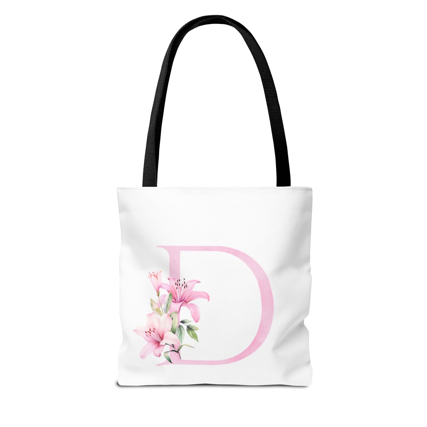 Personalized Floral Tote Bag, Custom Initial Tote, Eco-Friendly Shopping Bag, Gift for Her, Monogrammed Bag