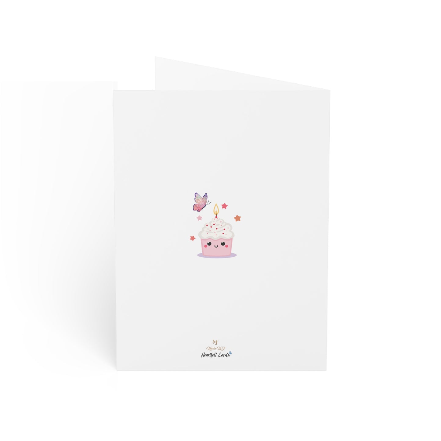 Cute Birthday Greeting Cards Set - 1, 10, 30, or 50pcs with Whimsical Cat and Cupcake Design