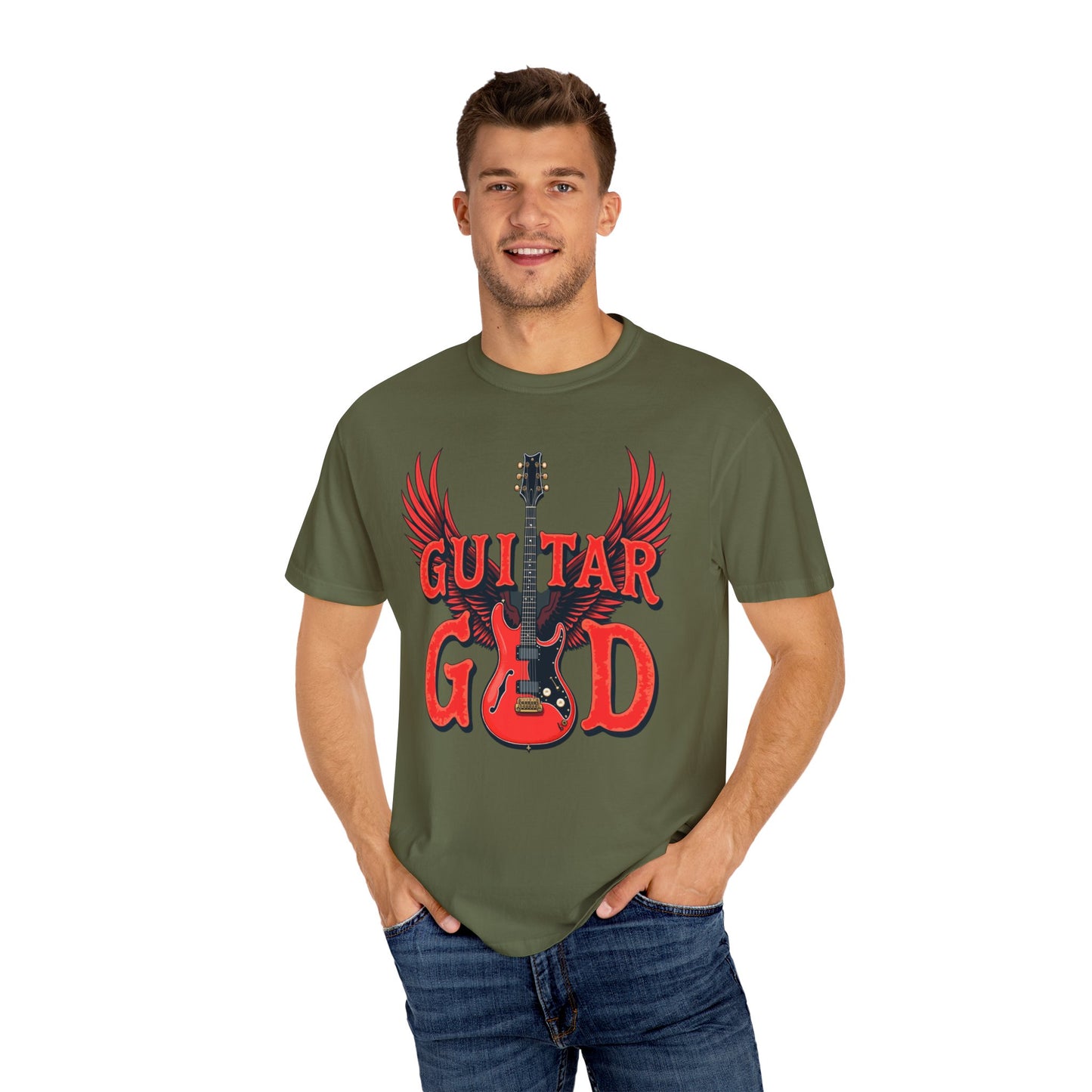 Guitar God T-Shirt, Music Lover Gift, Unisex Graphic Tee, Rock & Roll Apparel, Concert Outfit, Gift for Musicians
