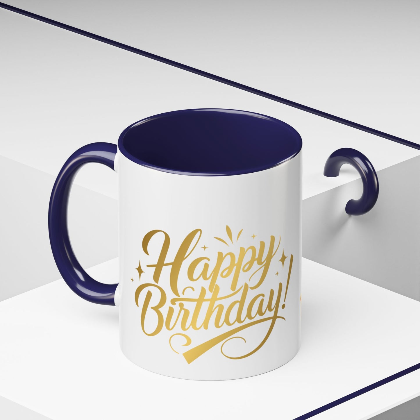 Happy Birthday Accent Coffee Mug - Cute Dinosaur with Balloons - Fun Celebration Drinkware